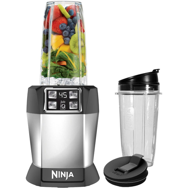 Nutri Ninja BL480/BL480D Auto IQ Single Serve Blender - Powerful Nutrient Extraction for Smoothies, Shakes & Meal Prep - Perfect for Kitchen, Gym & Office Use