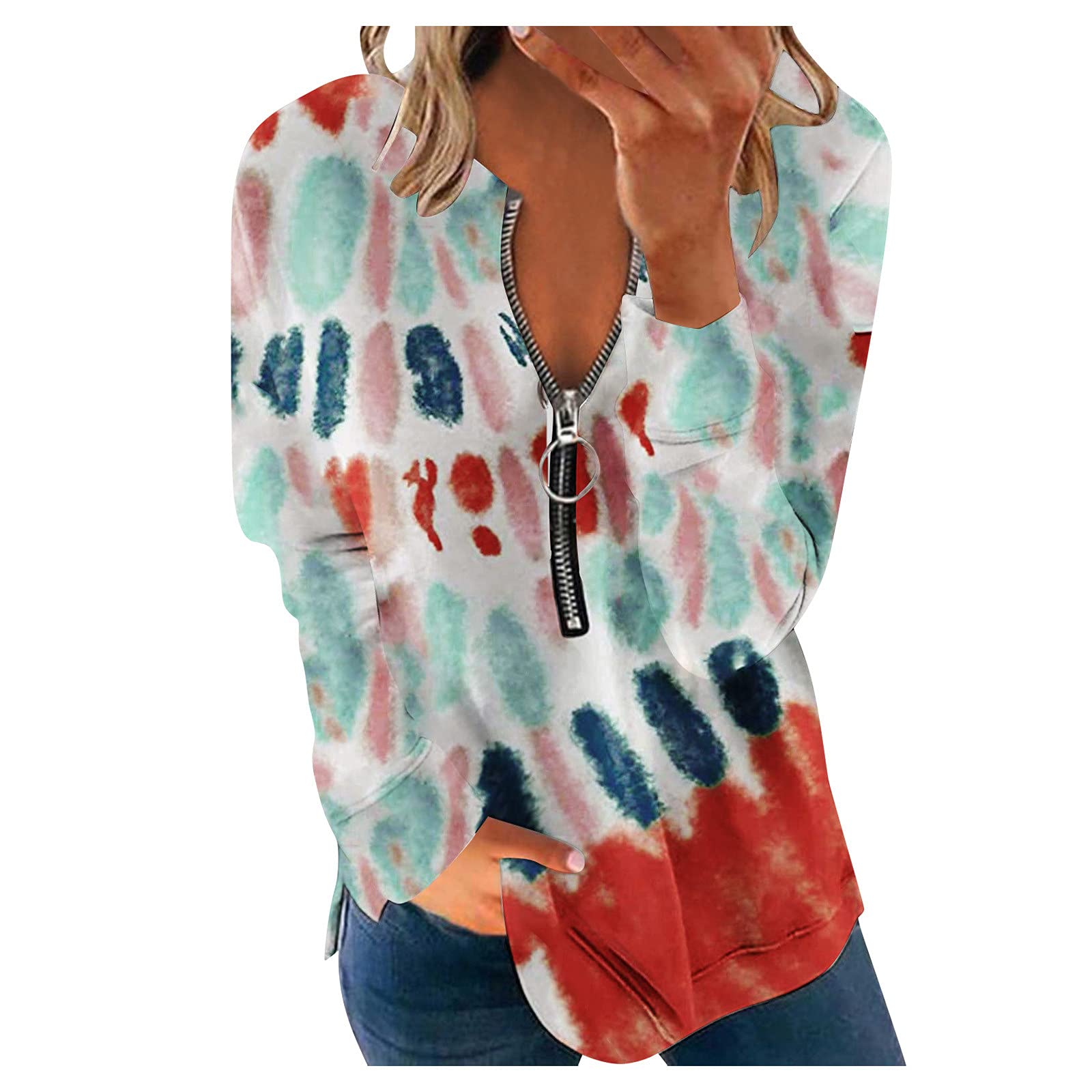 Women's Plus Size Long Sleeve V-Neck T-Shirts & Blouses - Comfortable Casual Tops for Work, Office, and Everyday Wear