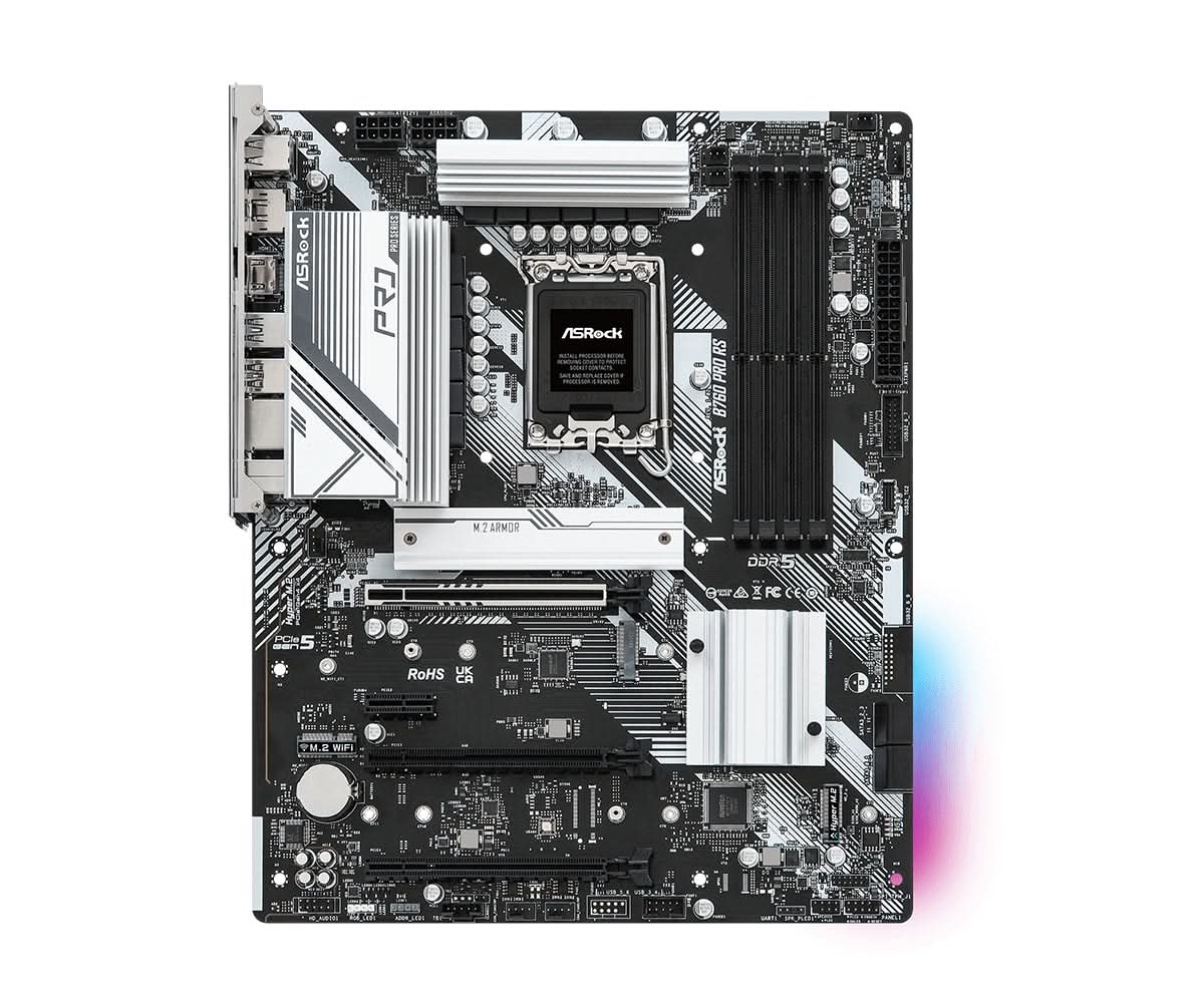 ASRock B760 PRO RS ATX Motherboard for Intel 12th/13th Gen CPUs - LGA 1700 Socket, DDR4, PCIe 4.0, M.2, USB 3.2 - Perfect for Gaming PCs, Workstations & Content Creation