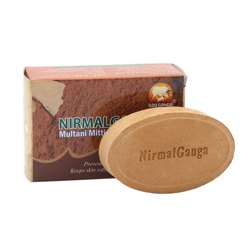 Gou Ganga Natural & Herbal Nirmal Ganga Soap - Pack of 4 Handmade Ayurvedic Bath Bars for Anti-Aging & Smooth Skin | Organic Skincare for Daily Cleansing & Relaxation