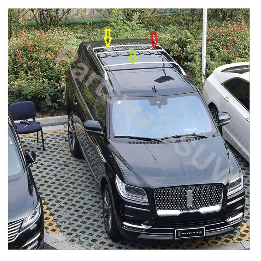 3Pcs Stainless Steel Roof Rack Cross Bars for Lincoln Navigator 2018-2020 - Heavy Duty Black Luggage Carrier for SUV - Perfect for Road Trips, Camping & Outdoor Adventures