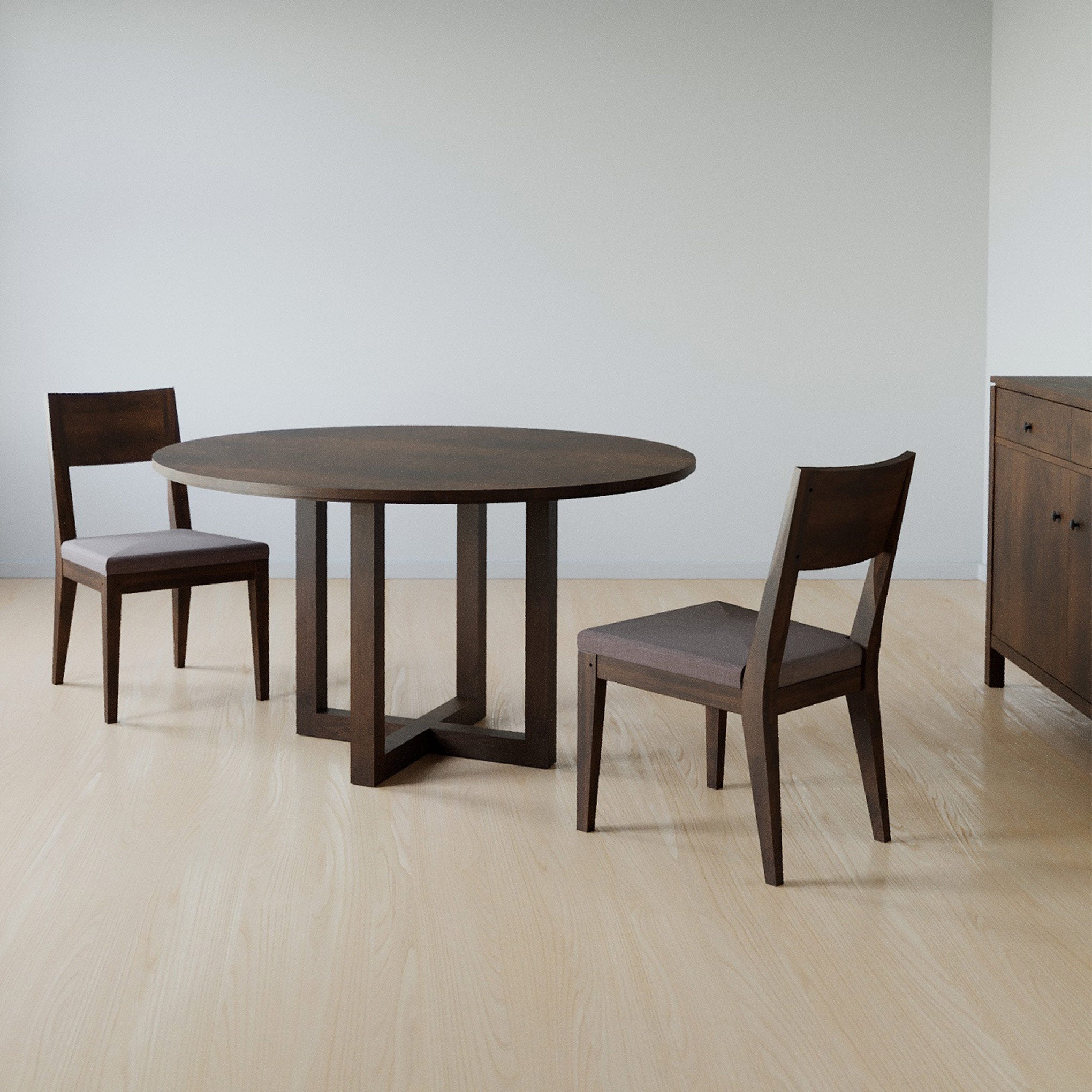 48 Inch Round Dining Table - Solid Wood Modern Kitchen Table for 6-8 People, Perfect for Family Gatherings & Dinner Parties