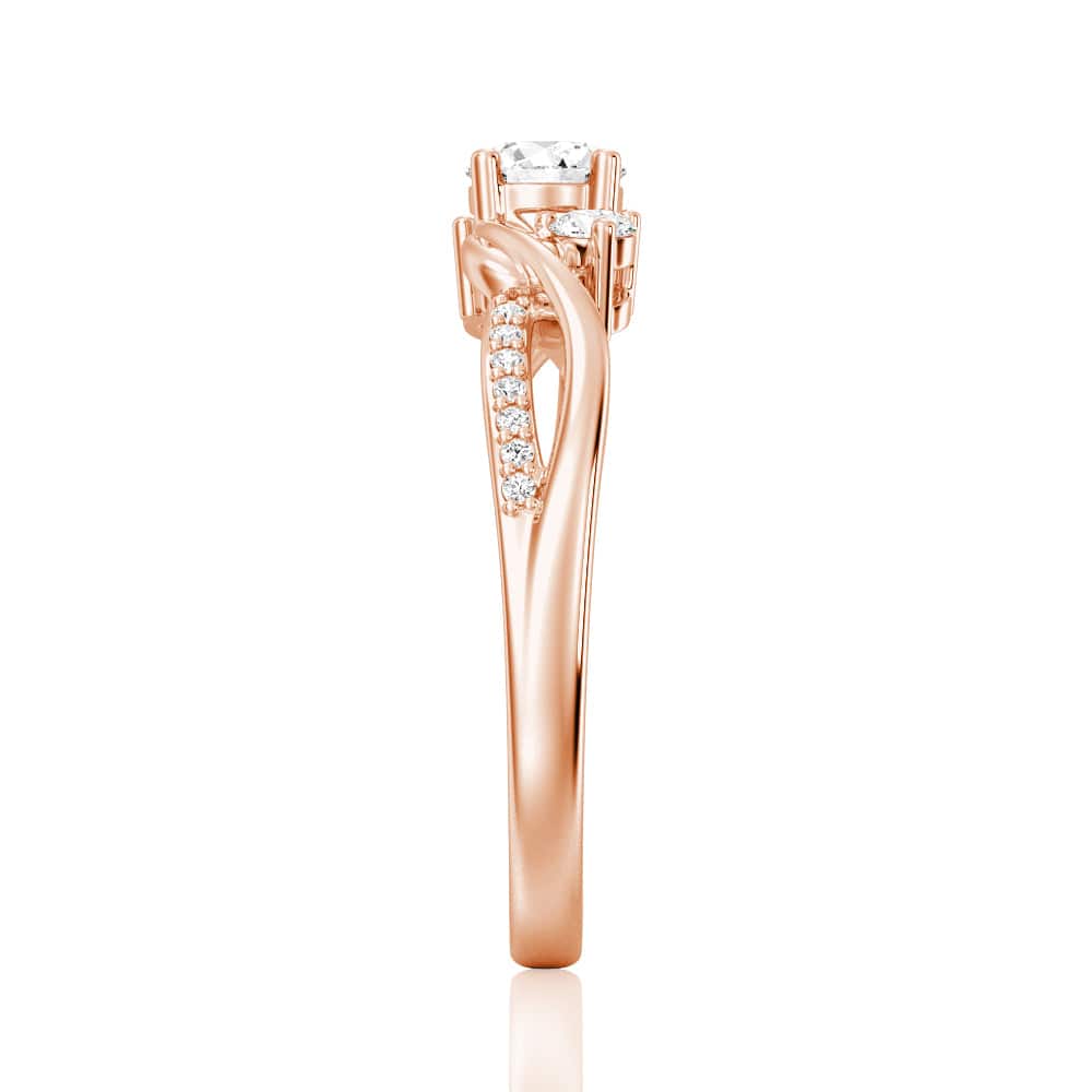 3 Stone Lab Grown Diamond Twisted Band Promise Ring - Ethical & Affordable Engagement Ring for Women, Perfect for Anniversaries, Proposals & Special Occasions