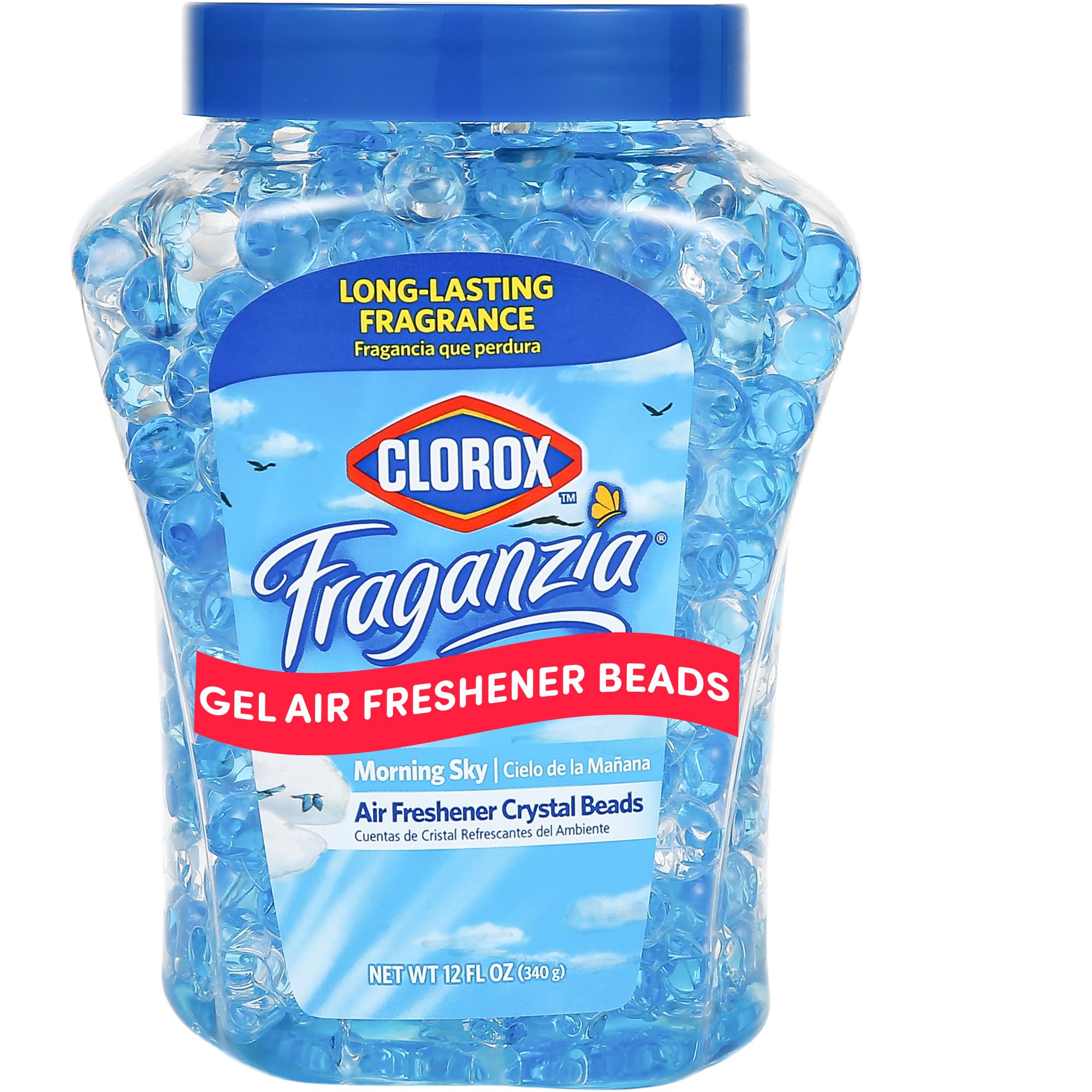 Fraganzia Crystal Beads Air Freshener - Morning Sky Scent | Long-Lasting 12 Oz Air Freshening Beads for Home, Car & Office | Eliminate Odors in Living Room, Bathroom & Vehicles