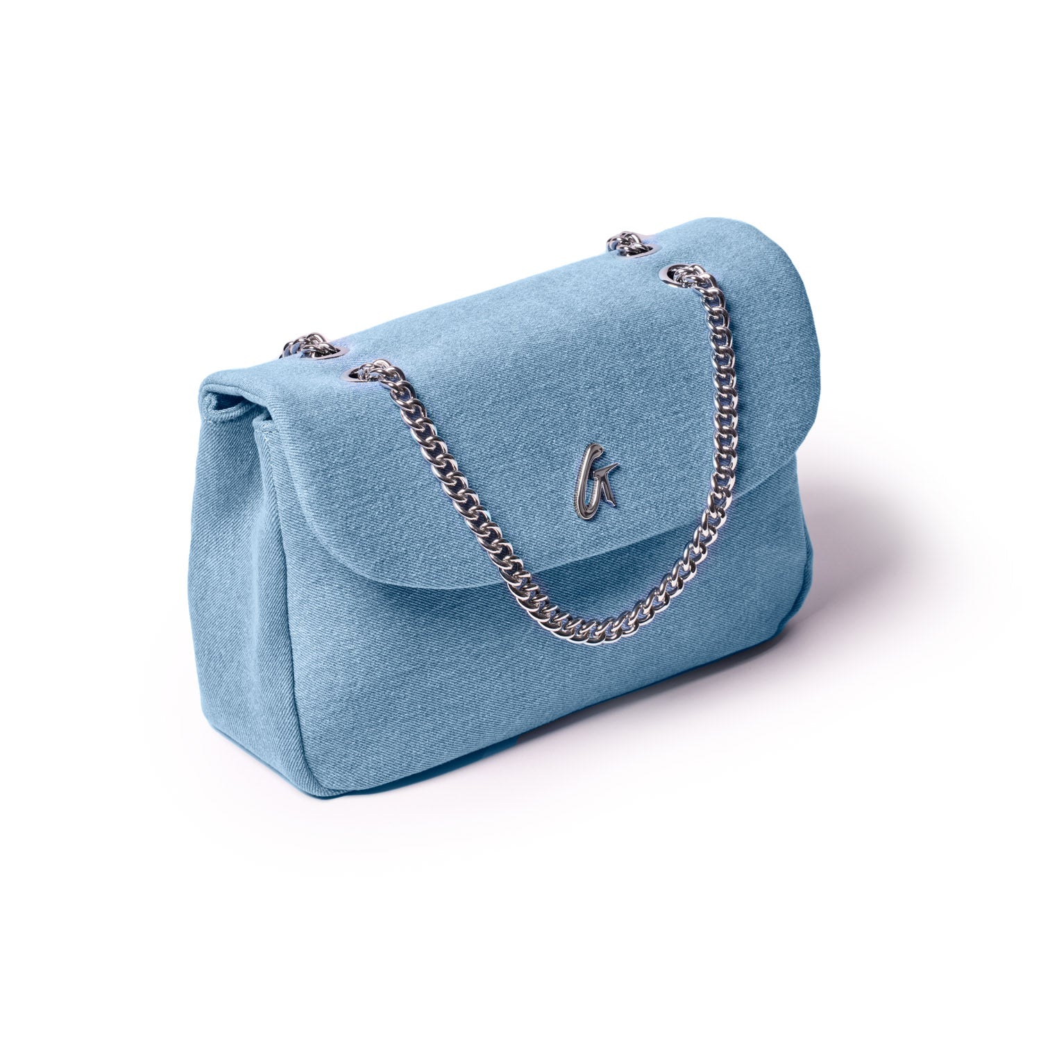 Medium Denim Silver Flap Bag - Stylish Crossbody Purse for Women, Trendy Shoulder Handbag for Daily Use, Work, Shopping & Travel