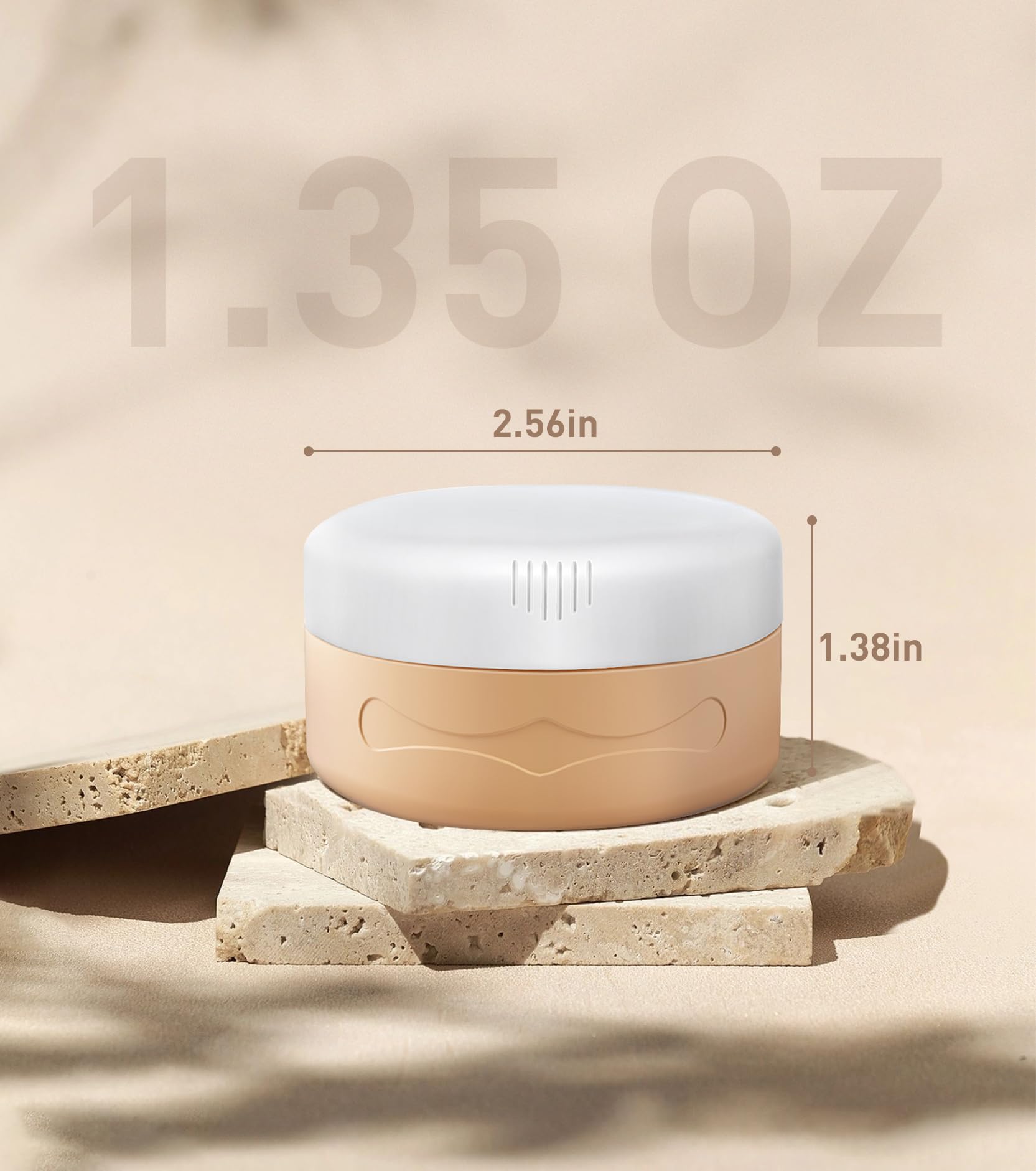TSA Approved Travel Size Silicone Containers for Toiletries (1.35 fl oz/40ml) - Leakproof Cream Jars with Clear Cosmetic Bag & Spatula - Perfect for Skincare Essentials, Air Travel & On-The-Go Beauty Routine