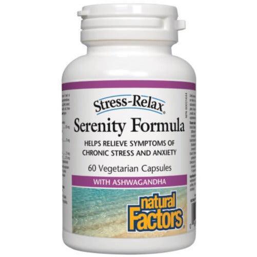 Natural Factors Stress Relax Serenity Formula - 60 Vegetarian Capsules for Anxiety Relief & Relaxation - Supports Calm Mood & Better Sleep - Perfect for Daily Stress Management & Nighttime Relaxation