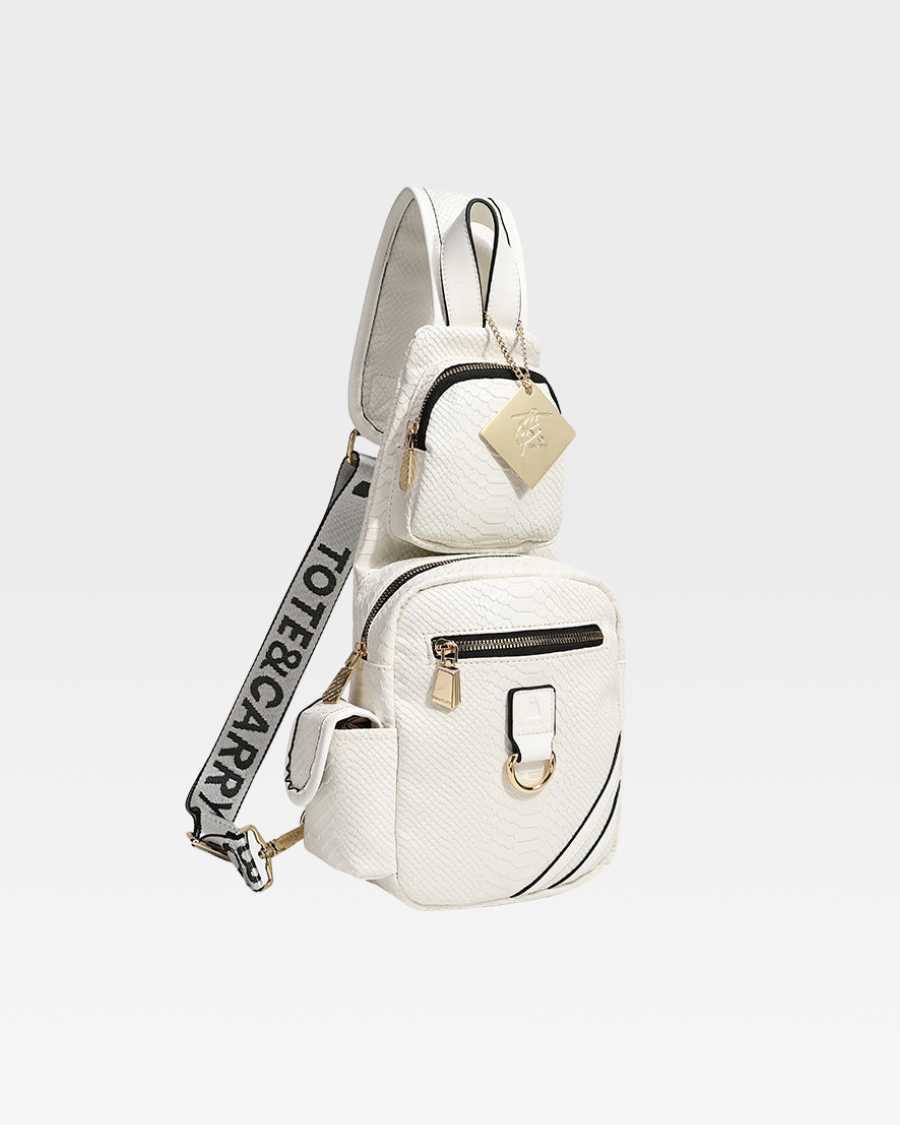 Apollo 1 White Tear Drop Crossbody Bag for Women - Fashionable Small Shoulder Purse for Everyday Use, Travel & Shopping