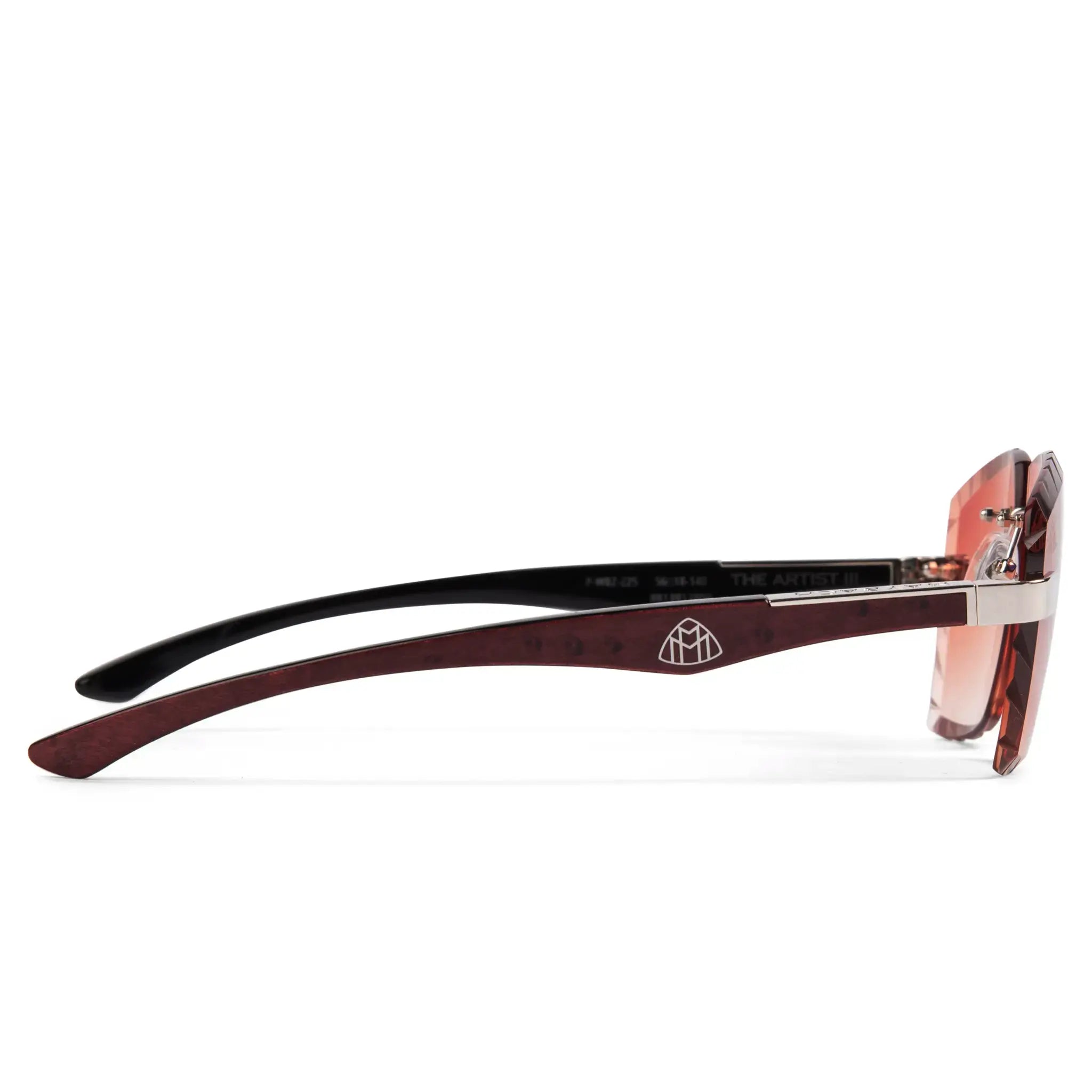 Maybach Eyewear The Artist III Polarized Sunglasses - Custom Brown Fade Diamond Cut Lens - Premium UV Protection - Perfect for Outdoor Activities & Fashion Statement