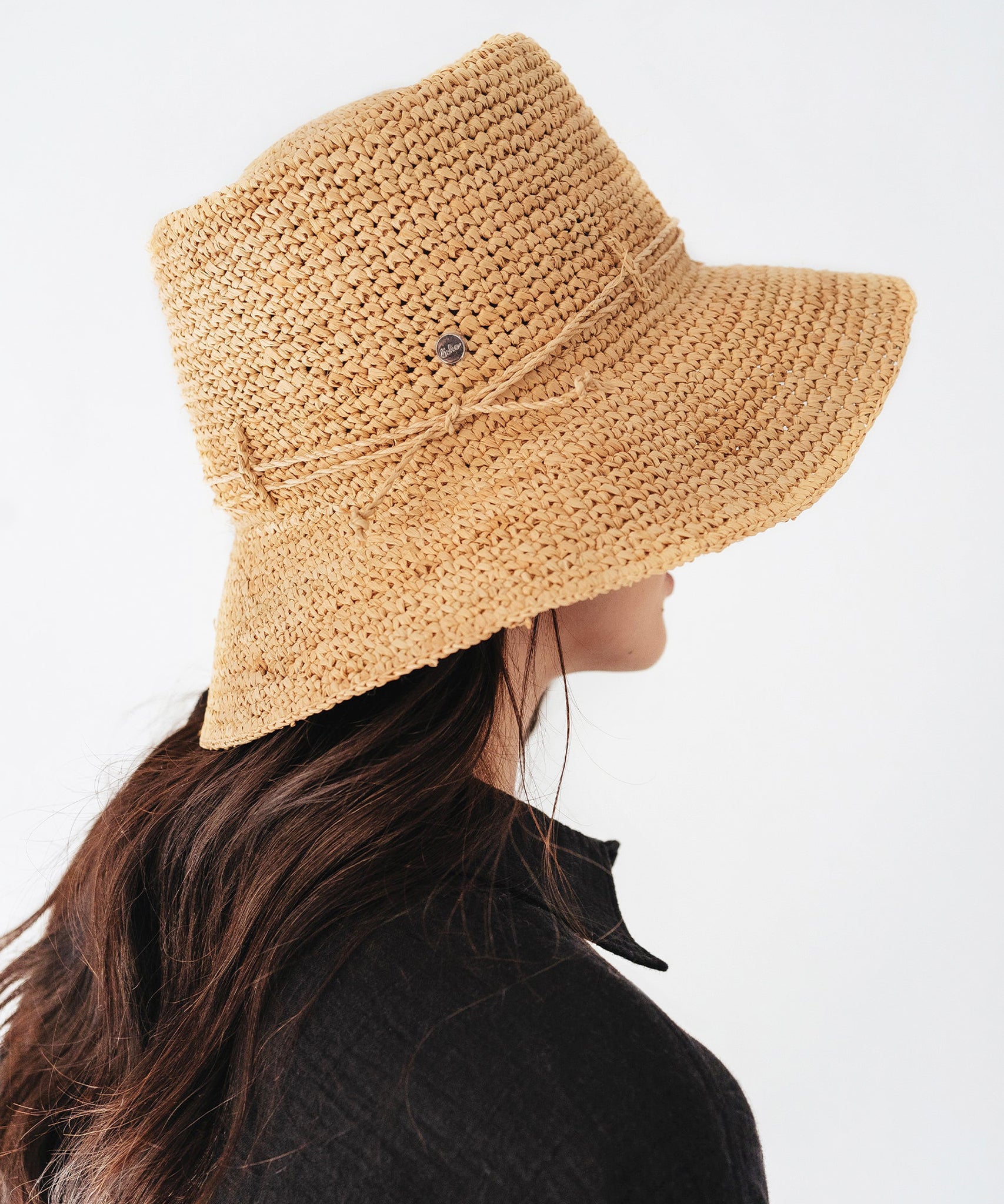 Stylish Raffia Straw Packable Sun Hat for Women - Foldable Wide Brim Beach Hat for Travel, Vacations & Outdoor Activities