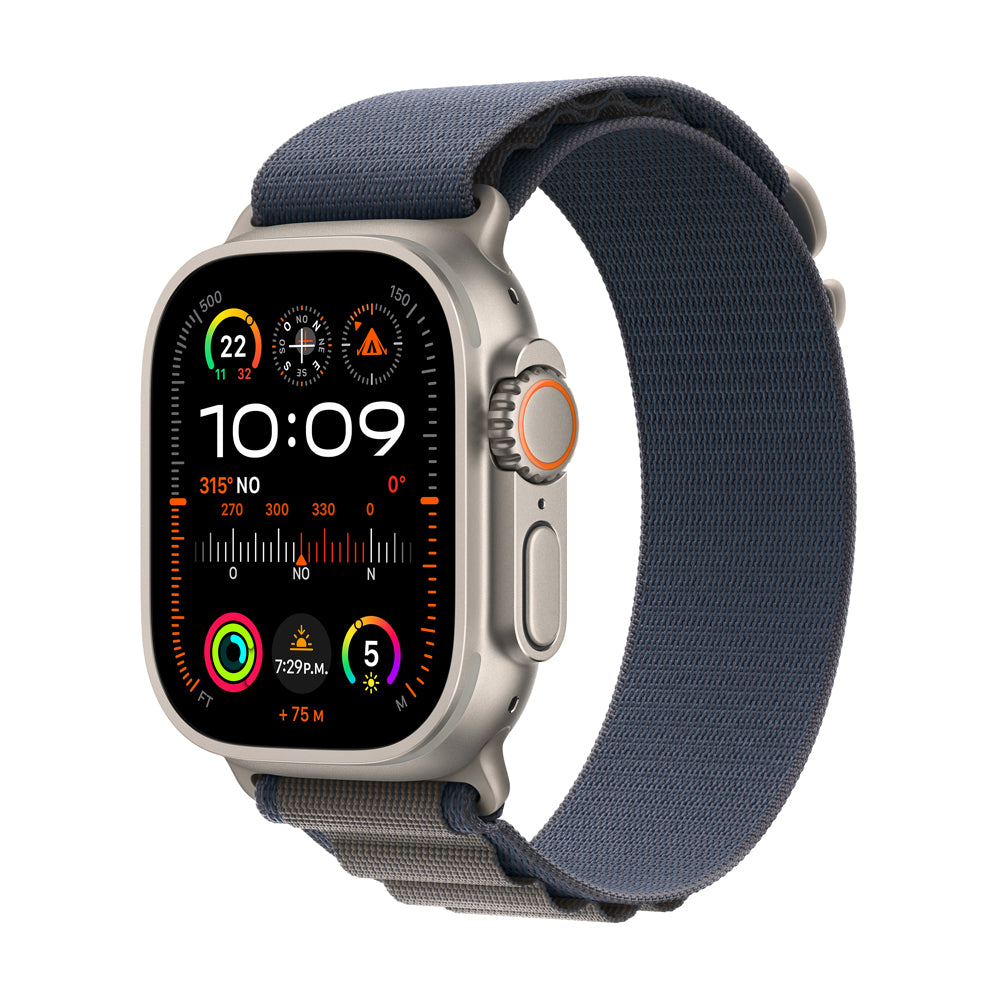 Apple Watch Ultra 2 GPS + Cellular 49mm Titanium Case with Blue Alpine Loop - Perfect for Outdoor Adventures, Fitness Tracking & Daily Wear