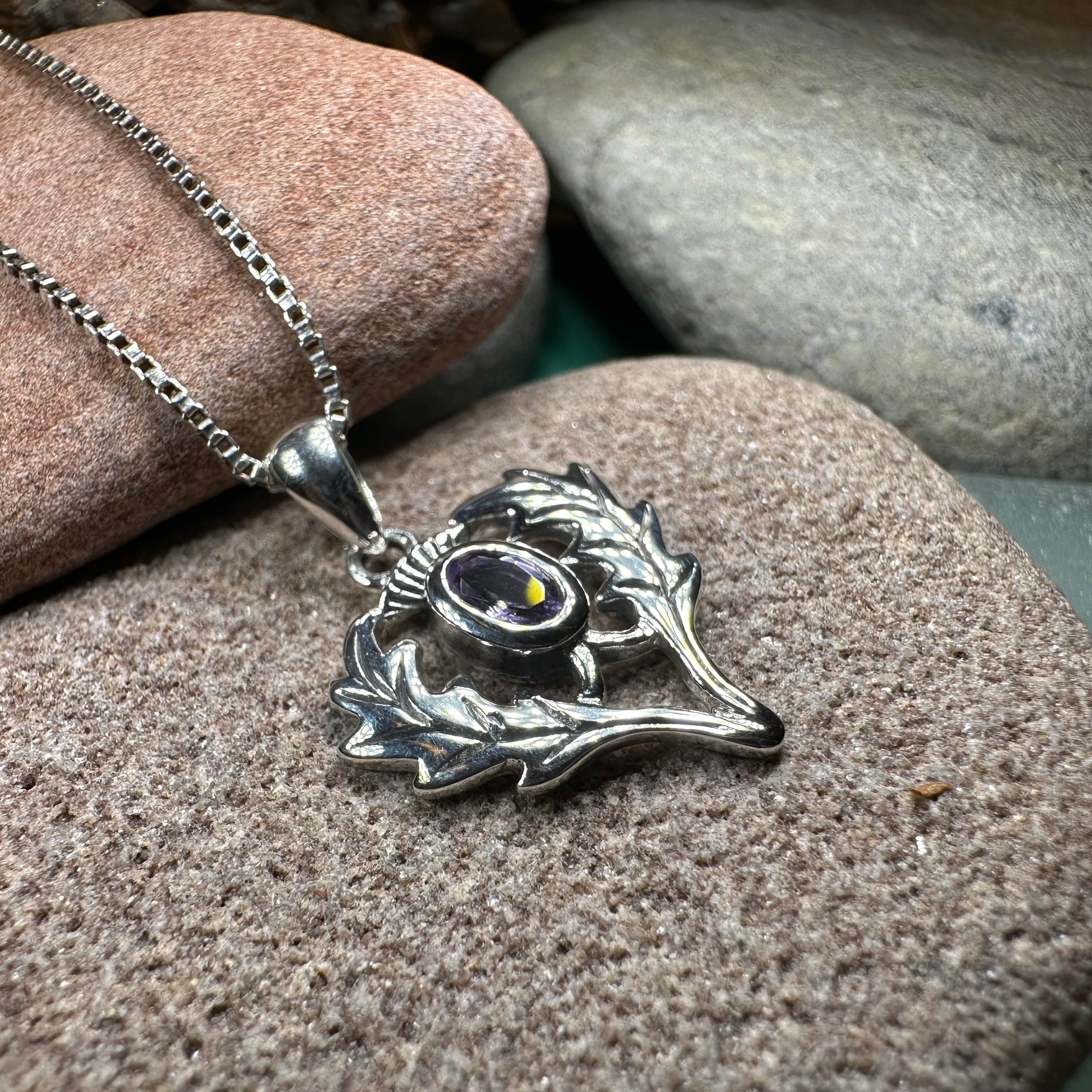 Argyll Thistle Necklace for Women - Scottish Thistle Pendant with Sterling Silver Chain - Perfect for Celtic Jewelry Lovers, Birthday Gifts & Special Occasions