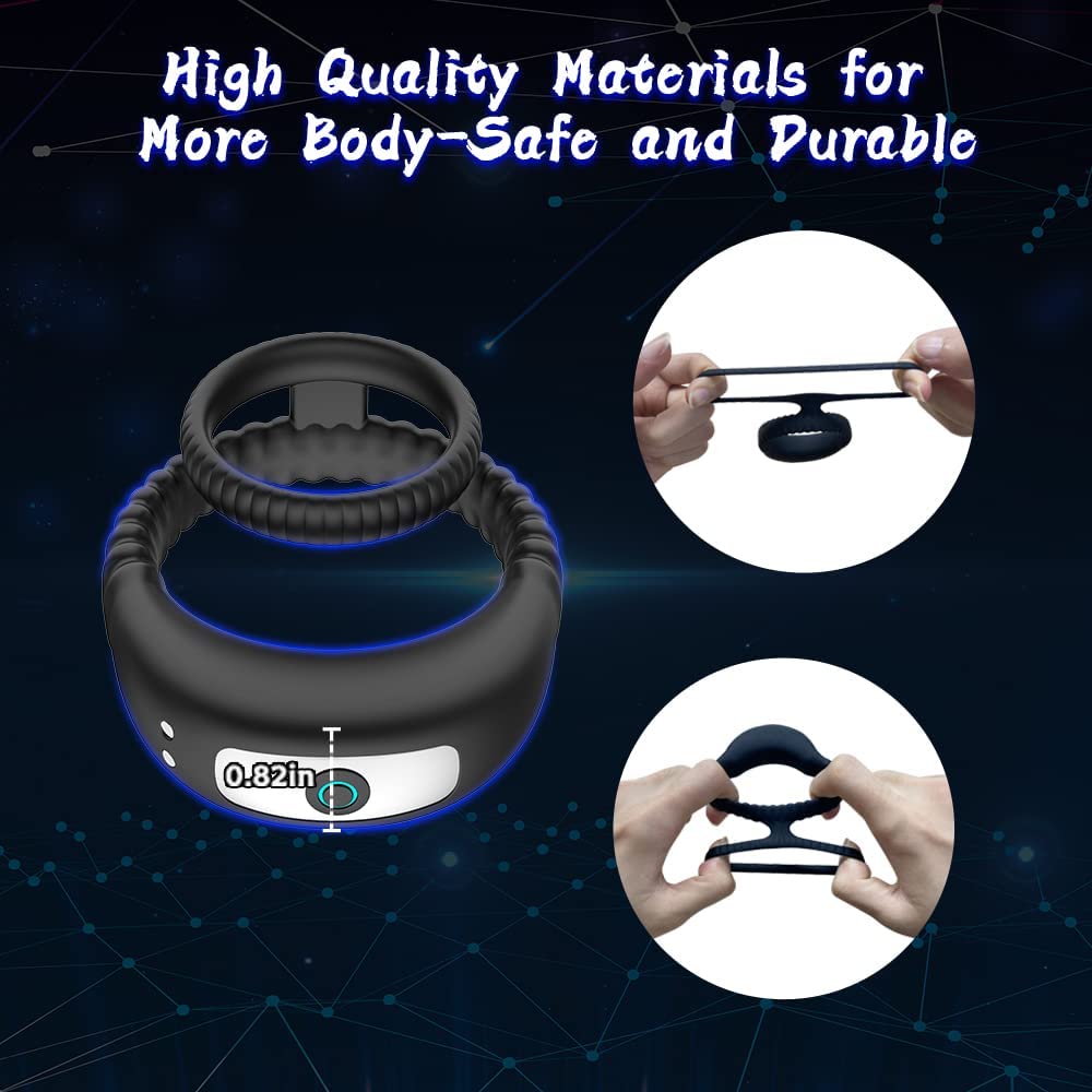**Healexcer Vibrating Cock Ring for Couples - Silicone Penis Ring with 10 Vibration Modes, Male Adult Sex Toy for Enhanced Pleasure - Perfect for Couples Play, Spicing Up Romance & Intimate Games**