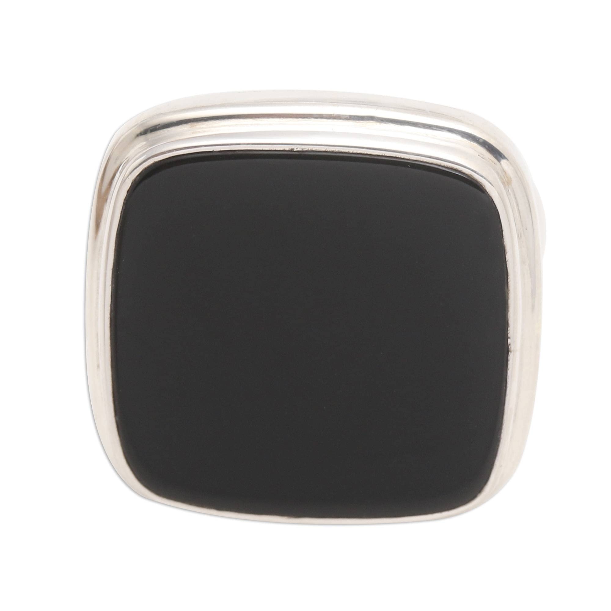NOVICA Black Onyx Cocktail Ring for Women & Girls | Handmade Statement Jewelry for Parties, Weddings & Special Occasions