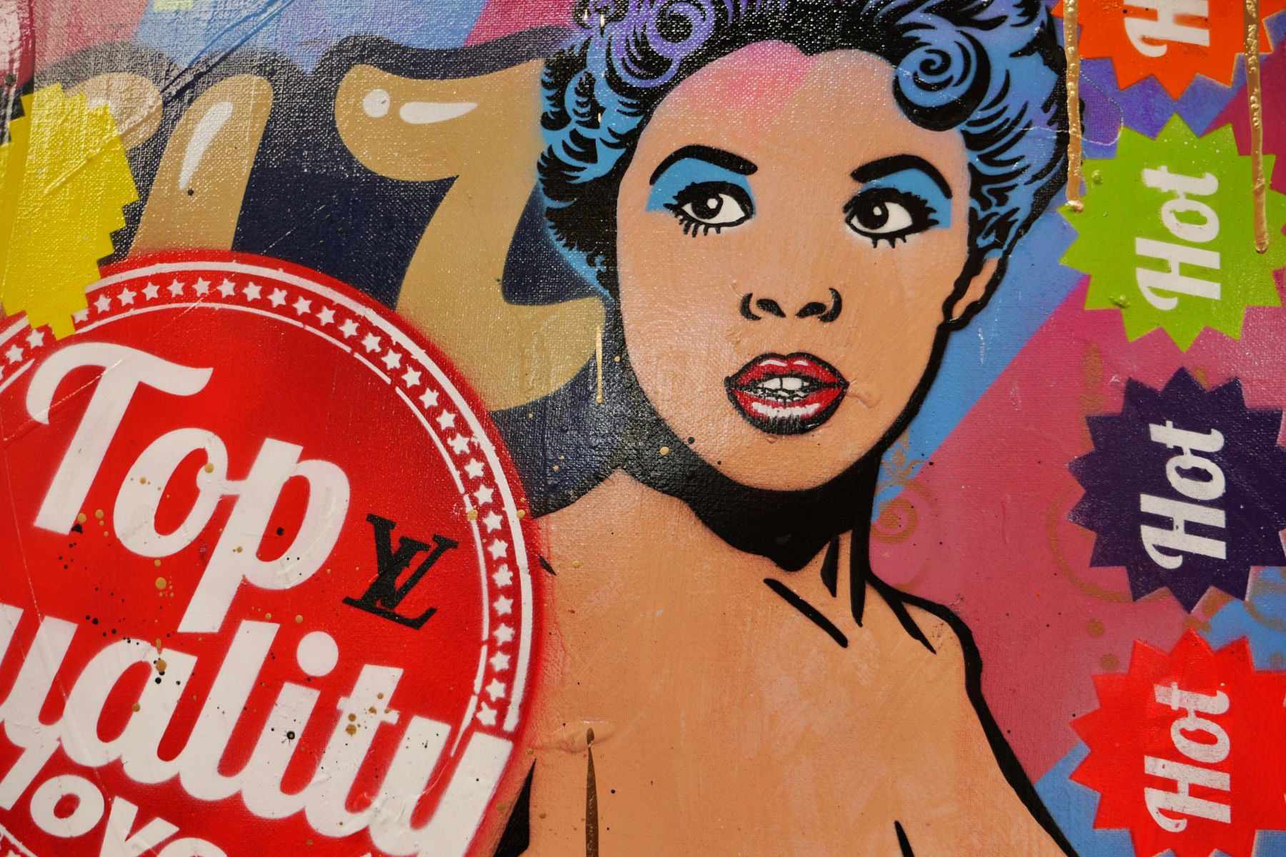 Candy Barr Textured Urban Pop Art Painting - 63