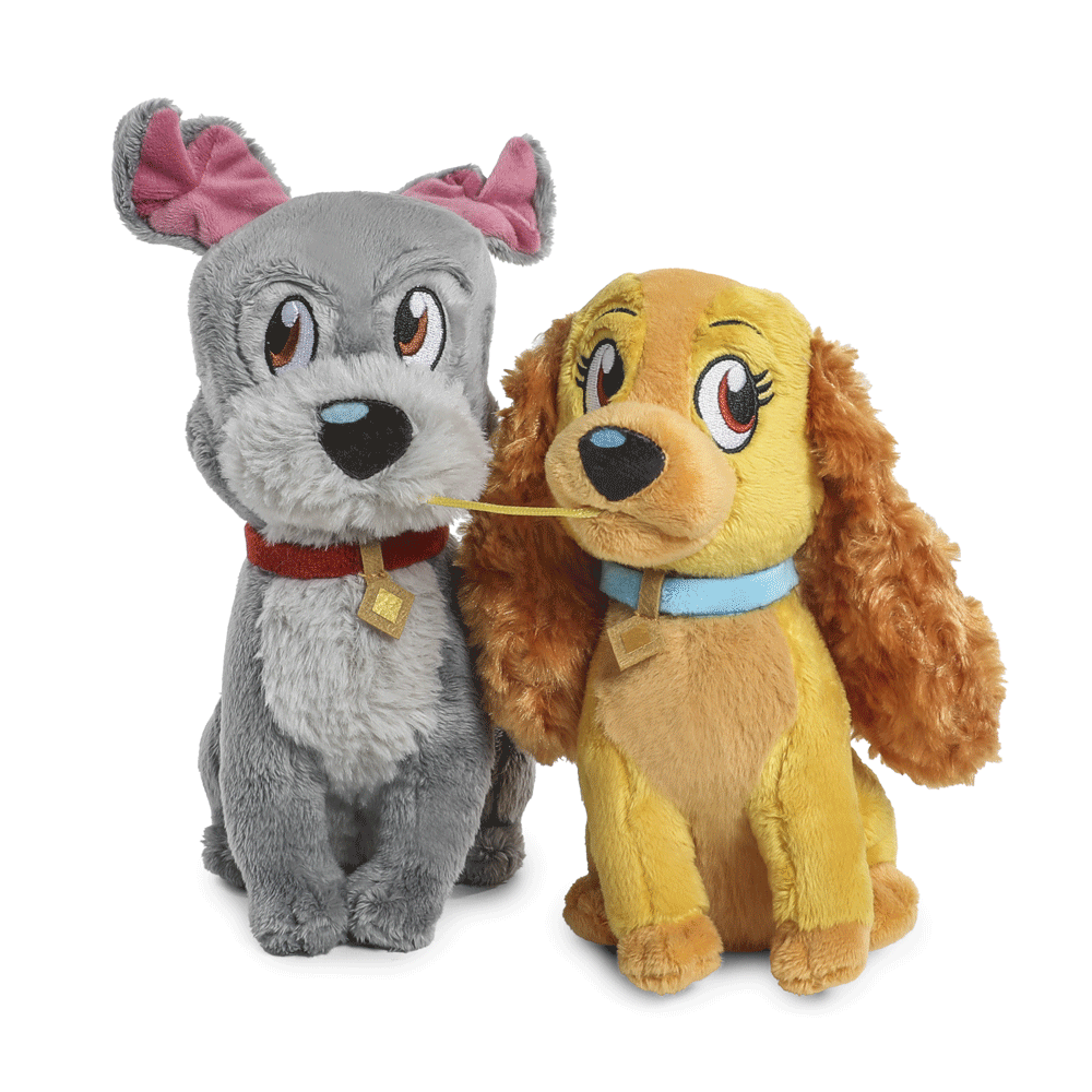Disney Lady and the Tramp Spaghetti Kiss Interactive Plush Toy Set - Cute Animated Movie Collectible for Kids & Adults - Perfect for Gifts, Birthday Parties, and Disney Fans Collection