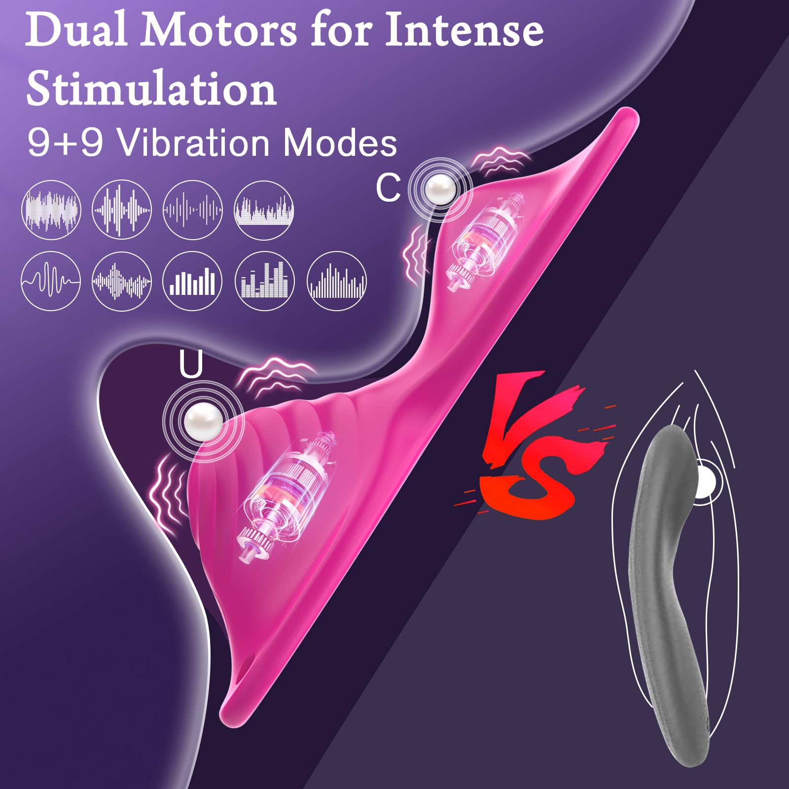 **Wireless Remote Control Vibrator - Dual Motor Clit Stimulator with 18 Vibration Modes, Wearable Butterfly Sex Toy for Women, Hands-Free Pleasure (Pink) – Perfect for Solo Play, Couples & Long-Distance Fun**