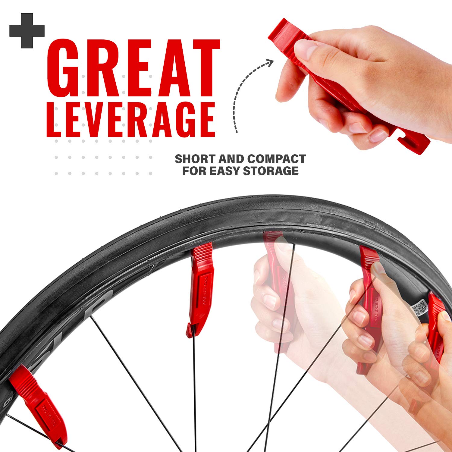 PRO BIKE TOOL 3-Pack Bicycle Tire Levers - Durable & Strong Tire Removal Tools for Road & Mountain Bikes - Perfect for Flat Tire Repairs & Bike Maintenance
