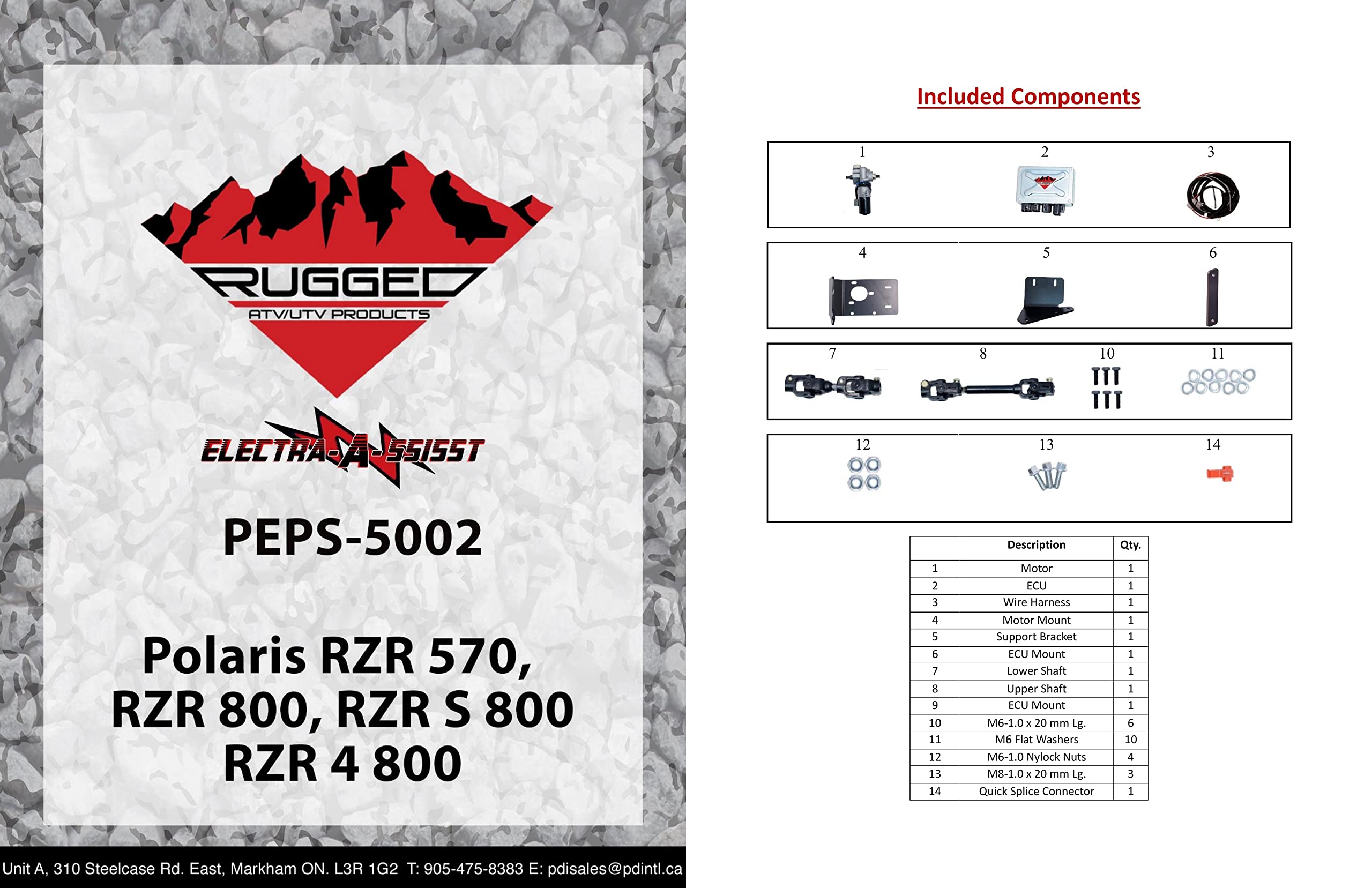 Polaris RZR 570/800 Electric Power Steering Kit - Heavy Duty Off-Road EPS System Eliminates Wheel Jerk & Bump Steer for Smooth Handling on Rough Terrains - Perfect for Trail Riding, Rock Crawling & Dune Bashing