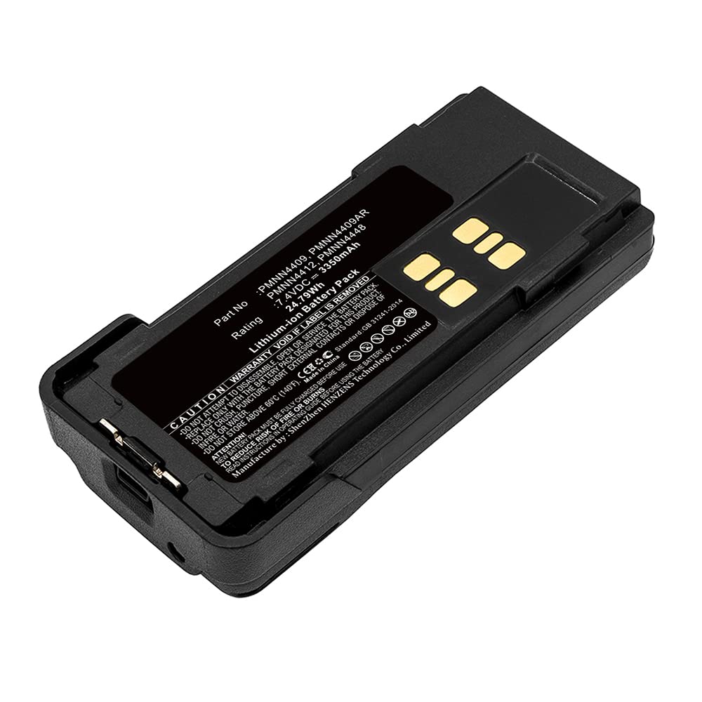 Synergy Digital 2-Way Radio Battery - 3350mAh Li-ion 7.4V Replacement for Motorola PMNN4490A | High Capacity Walkie Talkie Battery for Construction, Security & Outdoor Activities