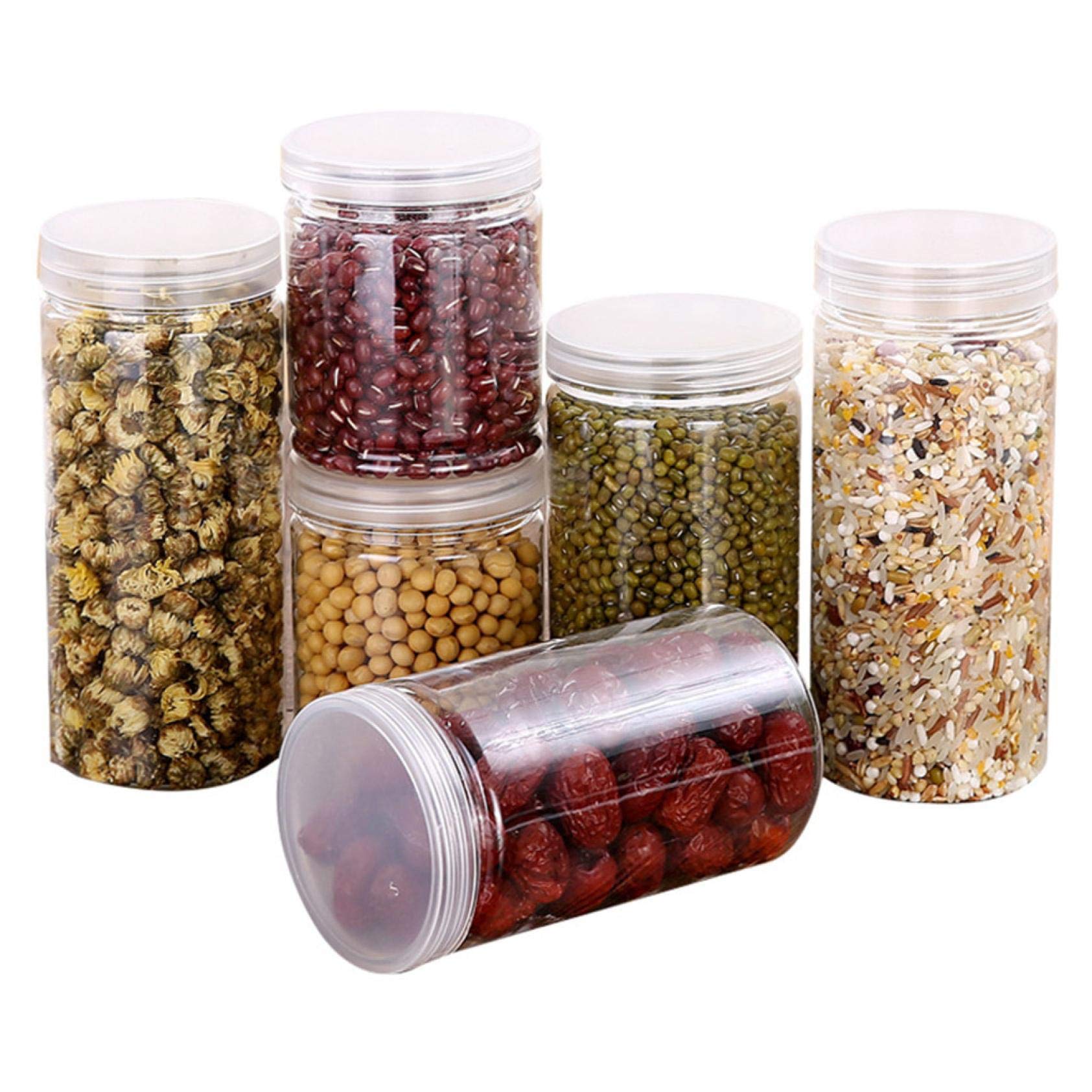 Mikilon Airtight Food Storage Containers with Lids - Clear Plastic Kitchen Canisters for Cereal, Flour, Sugar & Dry Goods | Keep Food Fresh & Dry | Perfect for Pantry Organization & Meal Prep