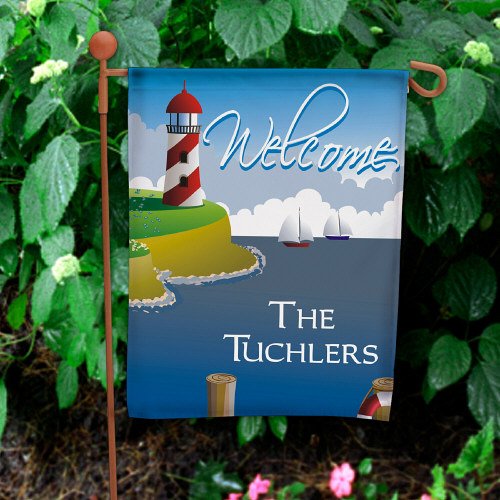 Personalized Double Sided Lighthouse Garden Flag - 12.5