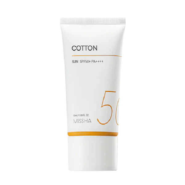Missha All Around Safe Block Cotton Sun Cream SPF50+ PA++++ - Gentle Daily Sunscreen for Face & Body, Hydrating & Non-Greasy, Perfect for Outdoor Activities, Beach & Travel