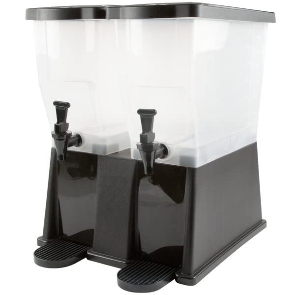 6 Gallon Black Double Stand Beverage Dispenser - Juice & Drink Dispenser for Parties, Snack Storage, Candy Containers - Perfect for Weddings, BBQs, and Events