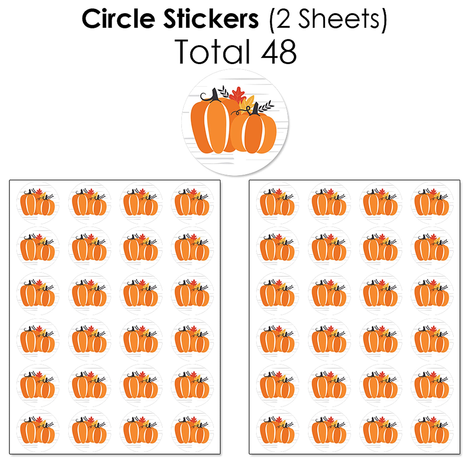 Big Dot of Happiness Fall Pumpkin Candy Bar Wrappers & Stickers Kit - 304pcs Halloween Thanksgiving Party Favors for Treat Bags, Classroom Rewards, Autumn Festivities