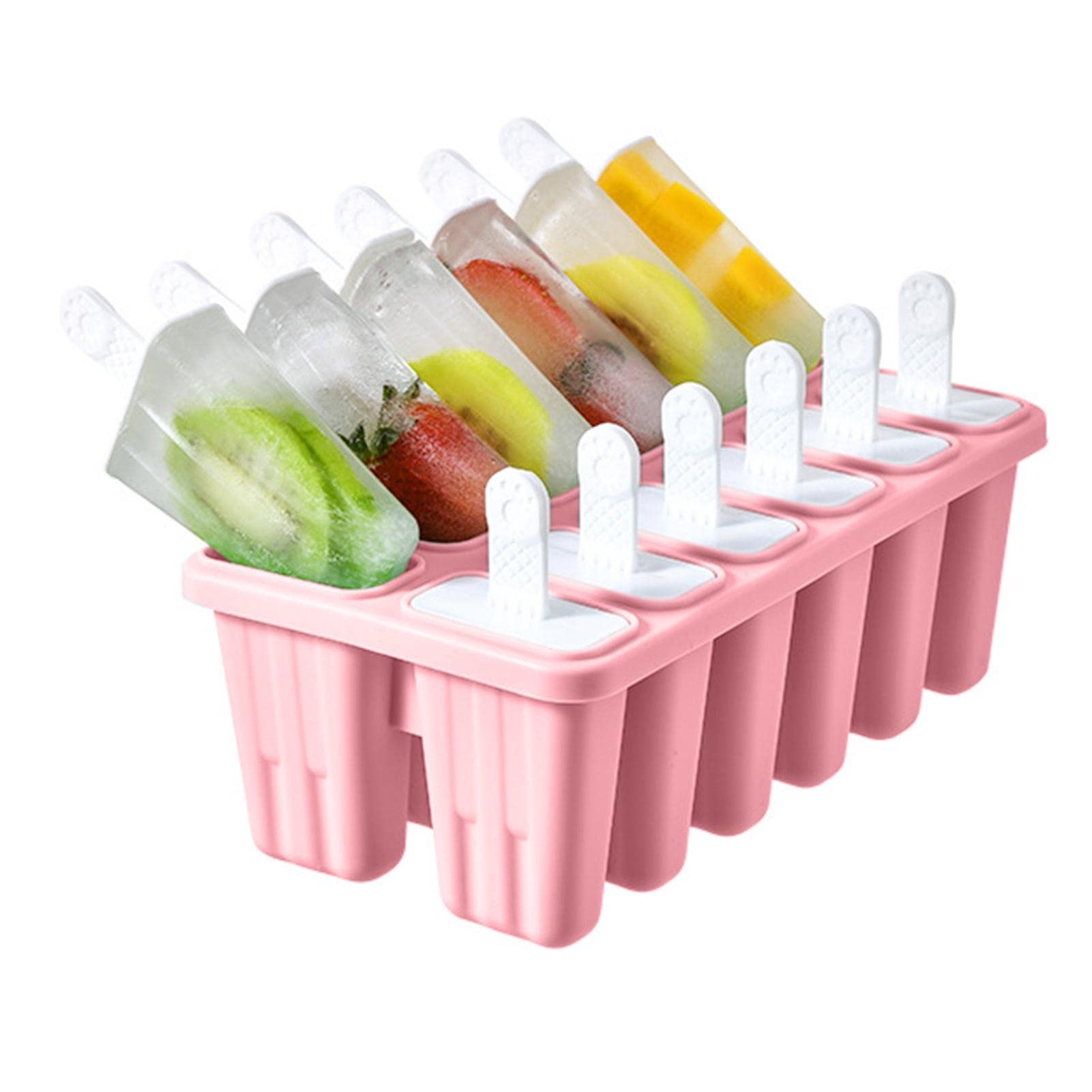 Premium 12-Cavity Silicone Ice Cream Mold Set - Food Grade Reusable Popsicle Maker with Sticks for Kids & Adults - Perfect for Homemade Frozen Treats, Summer Parties, and Family Fun