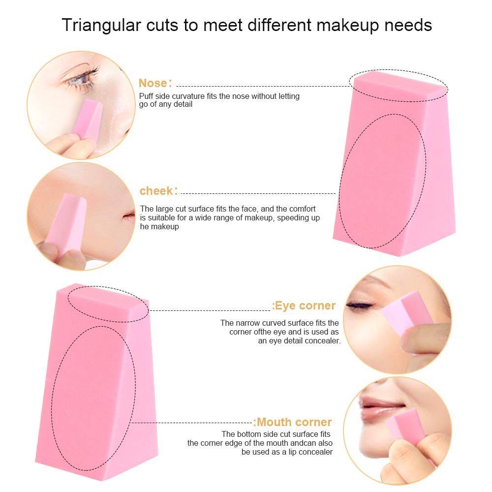 Premium Khandhar Makeup Sponge Set - Triangle Shape Blending Sponge for Wet & Dry Foundation Application | Soft Cosmetic Puff for Liquid, Powder & Cream Makeup | Perfect for Professional Makeup Artists & Everyday Beauty Routine