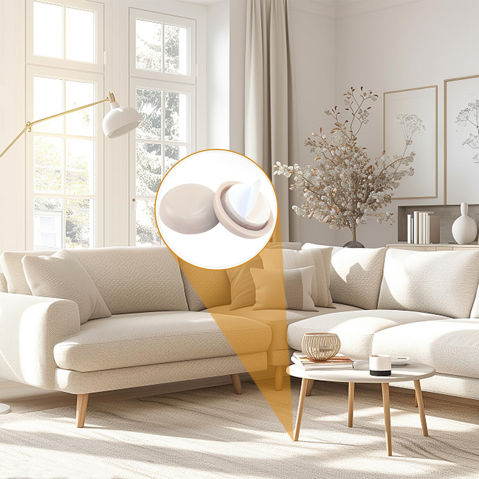 24 PCS 3/4 Inch Furniture Sliders & Glides - Heavy Duty Moving Pads for Chairs, Sofas & Tables on Carpet - Easy Furniture Moving & Floor Protection