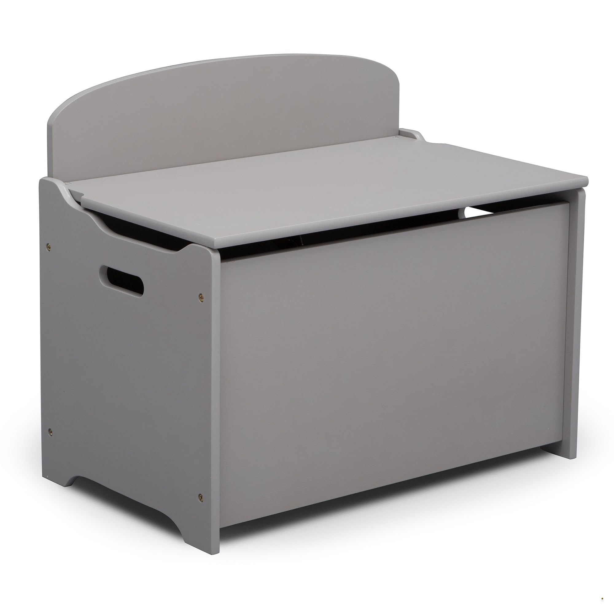 Delta Children MySize Deluxe Toy Storage Box with Lid - Grey | Kids Room Organization & Nursery Decor | Perfect for Storing Toys, Books & Blankets