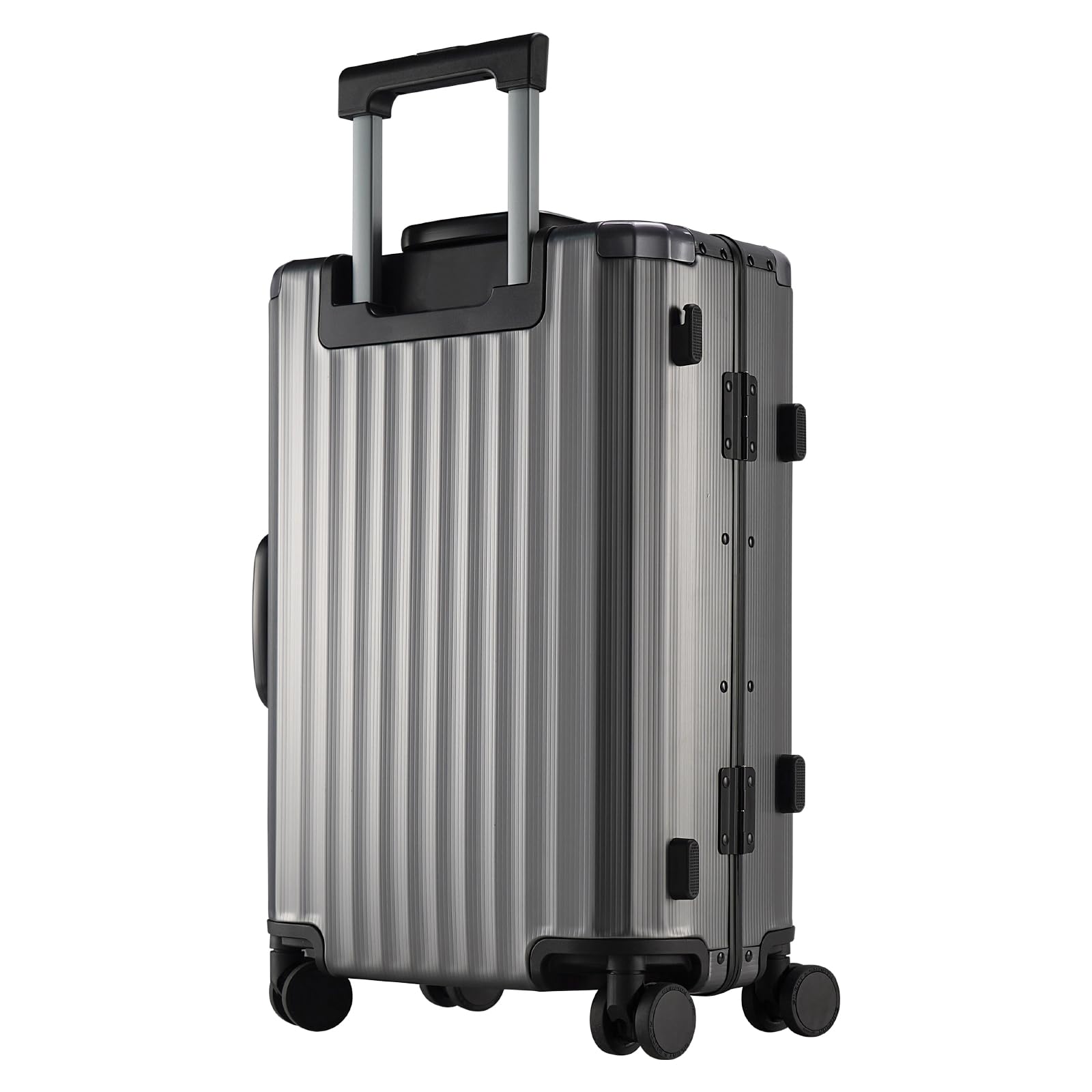 25 Inch Aluminum Hardside Spinner Luggage with TSA Locks - Durable Checked Suitcase for Travel (Gunmetal Gray) | Perfect for International Flights, Business Trips & Vacation Packing