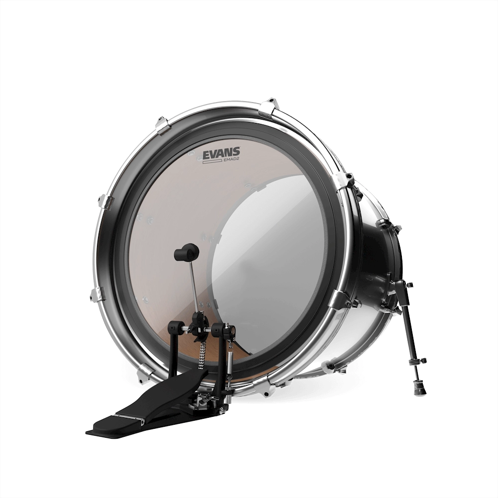 Evans EMAD2 Clear Bass Drumhead 22 Inch - Premium Drum Head for Punchy Low-End & Enhanced Attack - Perfect for Rock, Metal & Live Performances