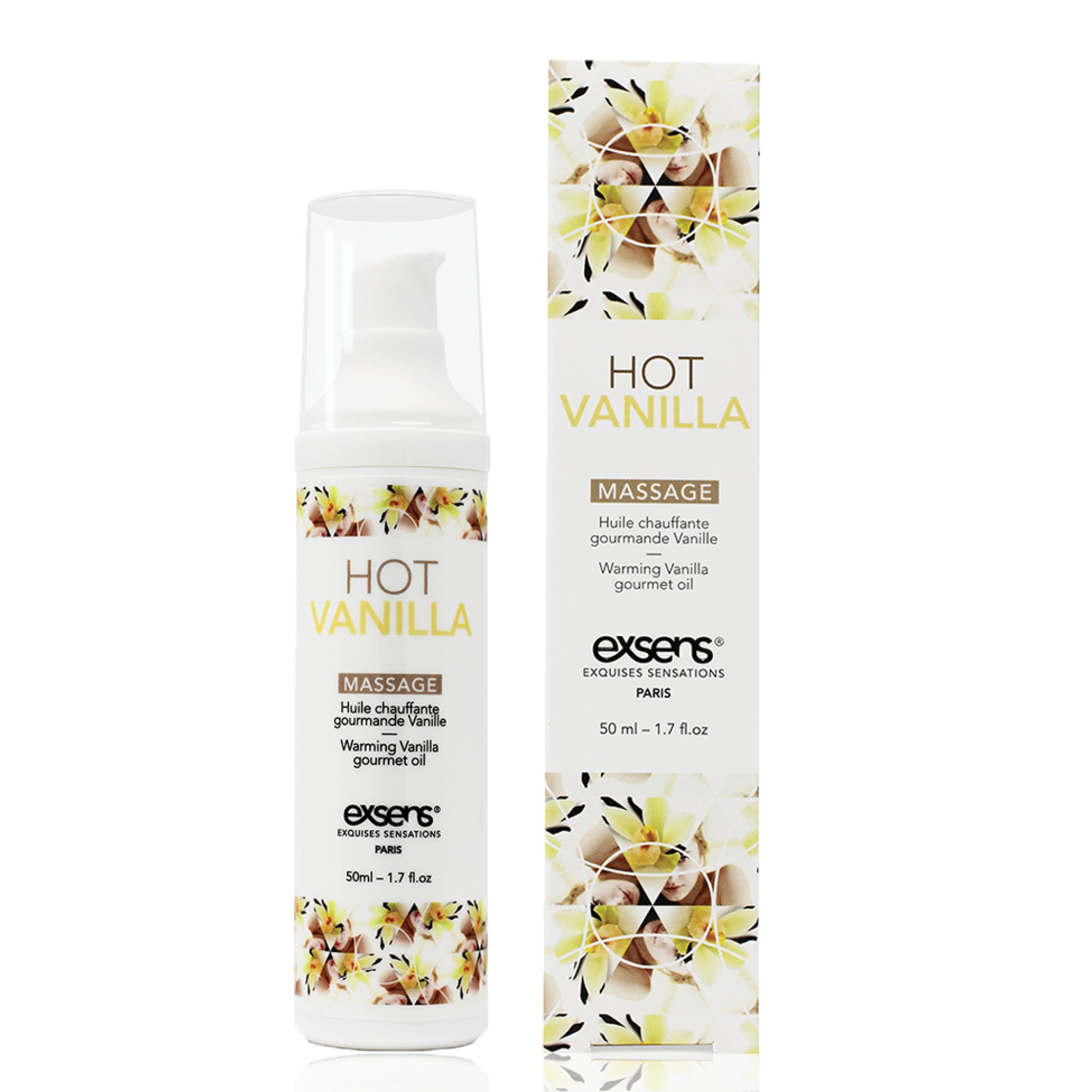 Exsens Hot Vanilla Warming Intimate Massage Oil - 100% Natural Lubricant for Couples, 50ml (1.7 fl oz) - Sensual Arousal Gel for Romantic Nights & Spa Massages