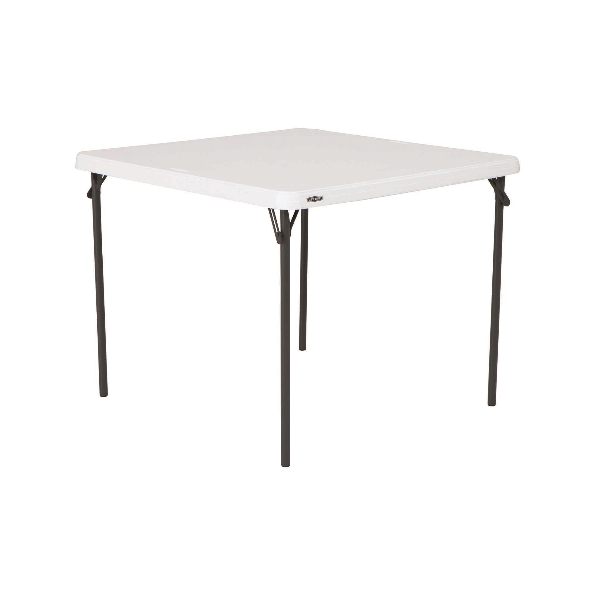 Lifetime 80783 37-Inch Commercial Grade Square Folding Card Table - White Granite Finish | Durable & Sturdy for Parties, Game Nights, and Events