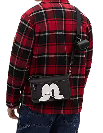 Coach Disney x Coach Heritage Convertible Crossbody Bag with Wink Mickey Mouse Print - Stylish Handbag for Women, Perfect for Casual Outings, Travel & Disney Theme Events