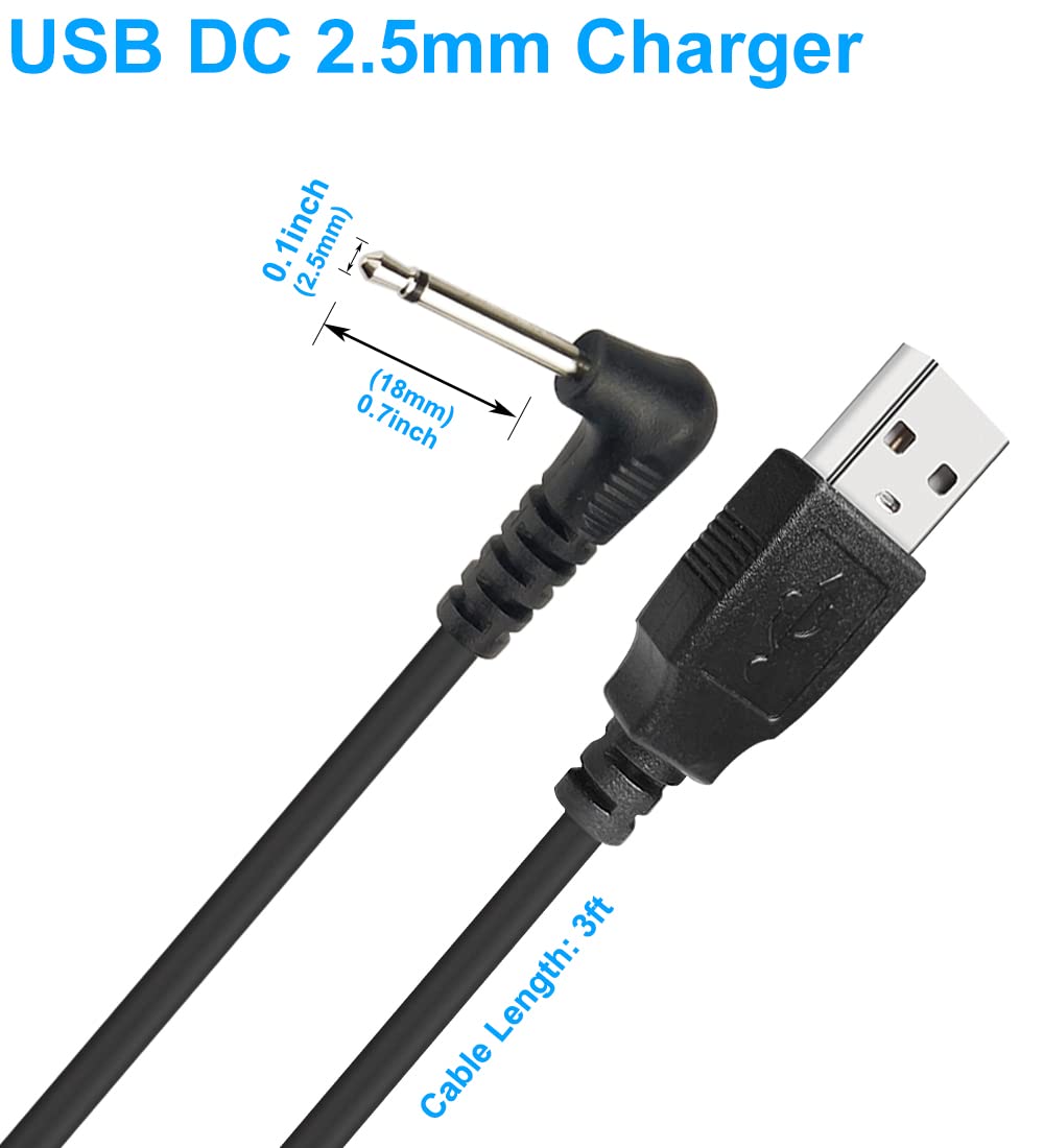 Fast Charging 2.5mm USB DC Power Cable - 3ft Replacement Charger Cord for Electronics | Compatible with Cameras, Drones, LED Lights & More