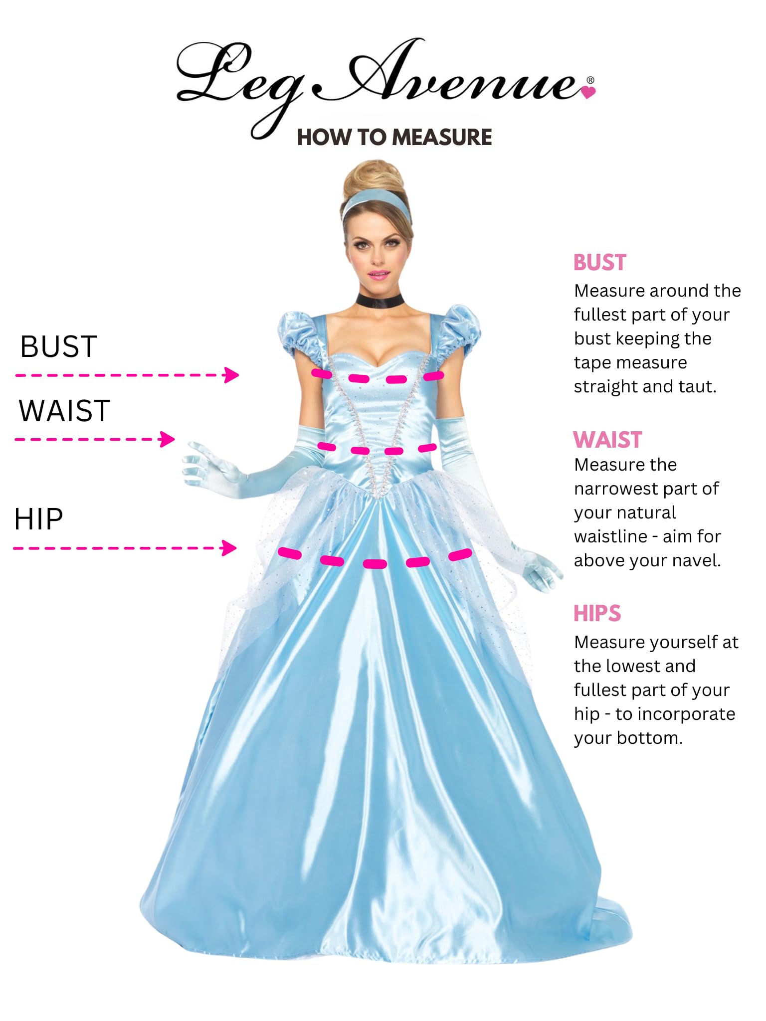 Leg Avenue Women's Classic Cinderella Costume - Elegant Disney Princess Dress for Halloween, Cosplay & Theme Parties