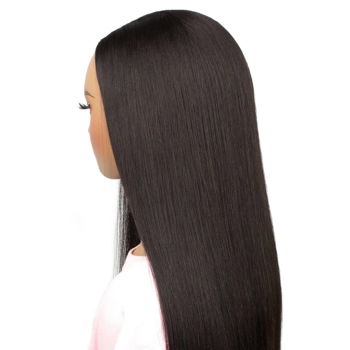 Yaki Straight U Part 100% Human Hair Wig for Black Women - Natural Looking Lace Front Wig for Everyday Wear & Special Occasions