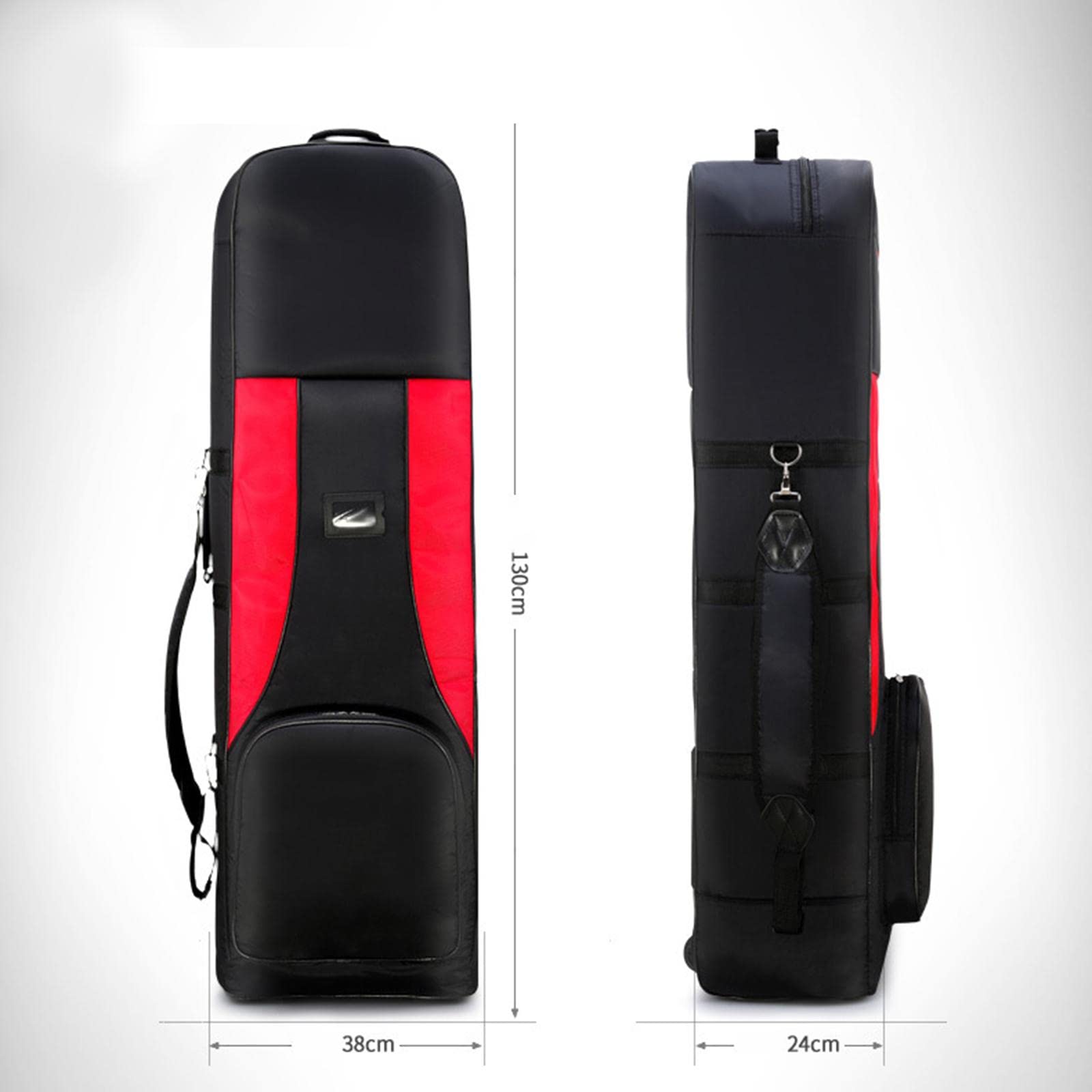 Premium Golf Travel Bag with Wheels - Durable Luggage Case & Aviation Approved Pouch for Golf Clubs - Ideal for Air Travel & Golf Trips (Red)