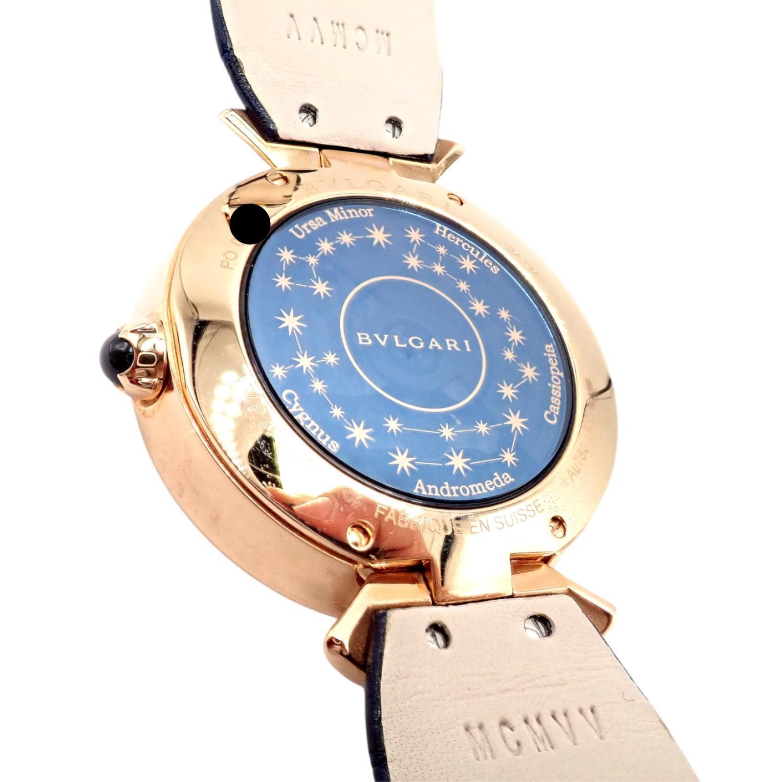 Bulgari 18k Rose Gold Diamond Sapphire Divas Dream Automatic Roman Night Watch - Luxury Women's Timepiece for Gala Events & Evening Occasions