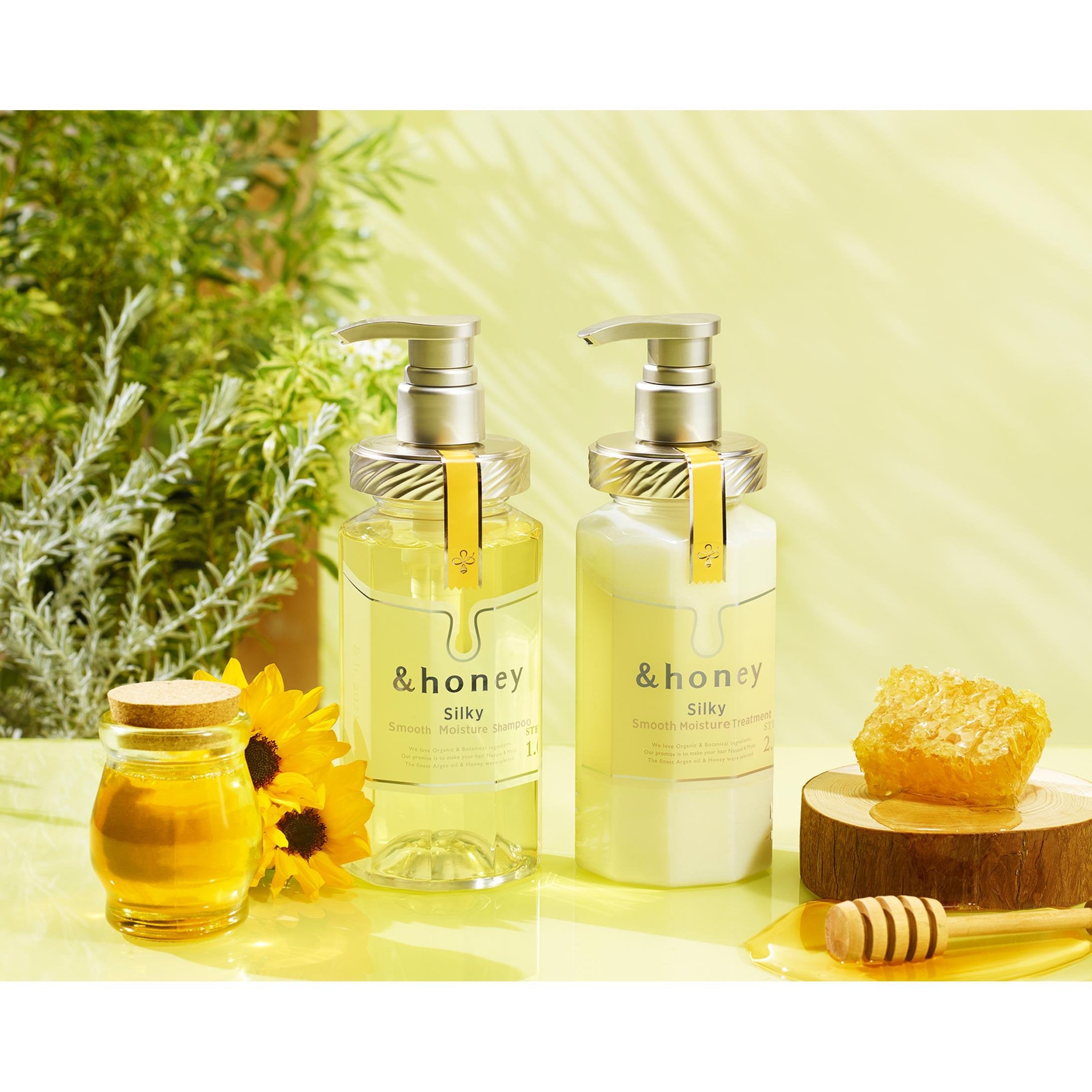 &honey Silky Smooth Moisture Shampoo 1.0 - Japanese Honey Shampoo for Dry Damaged Hair - 440ml Hydrating Hair Care - Perfect for Daily Use & Salon-Quality Results at Home