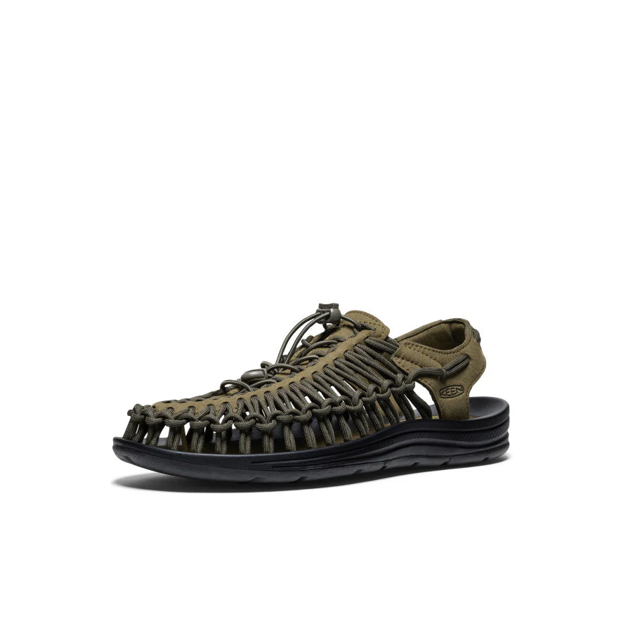 UNEEK Men's Comfortable Outdoor Sandals - Dark Olive/Black | Perfect for Hiking, Travel & Beach Adventures