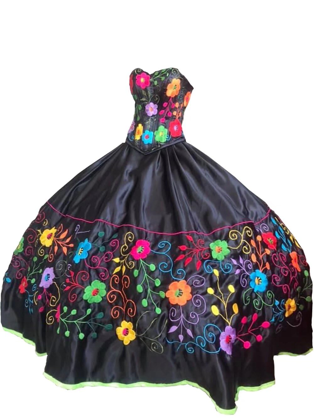 Mexican Style Embroidered Quinceanera Dresses for Sweet 16 - Charro Inspired Strapless Ball Gowns for Girls 2025 | Perfect for Quinceañera Celebrations, Birthday Parties & Special Occasions
