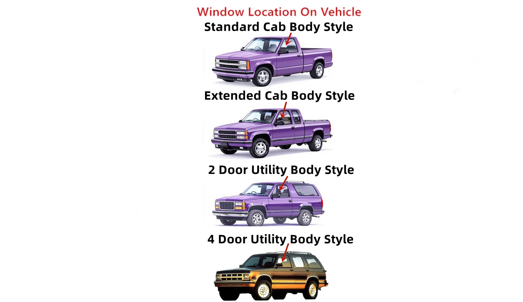 GMC Sonoma 1993 & Jimmy 1993-1994 Driver Side Front Door Window Glass Replacement - Perfect for Auto Glass Repair & DIY Installation