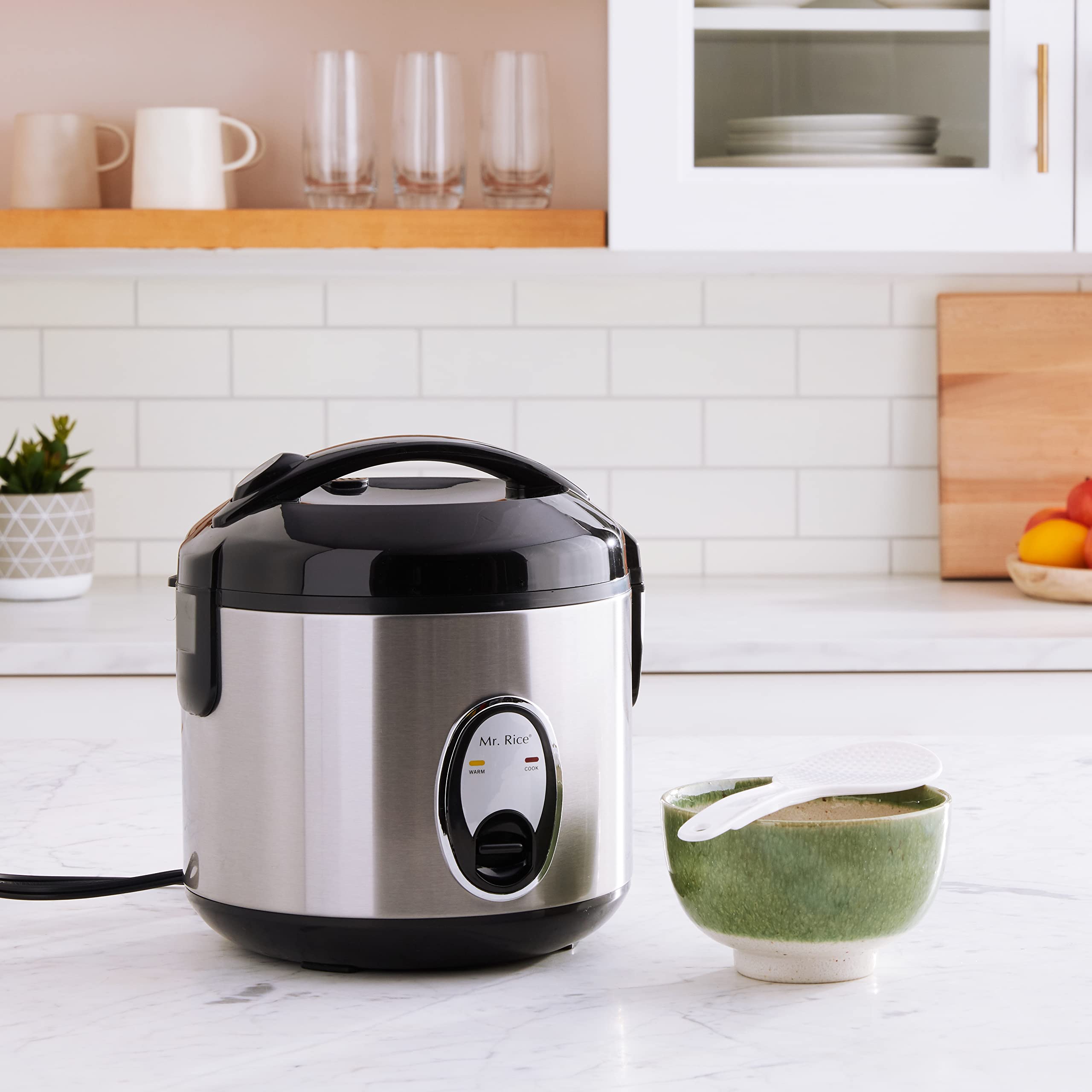 4-Cup Rice Cooker with Stainless Steel Body - Perfect for Small Kitchens, Dorms & Office Use