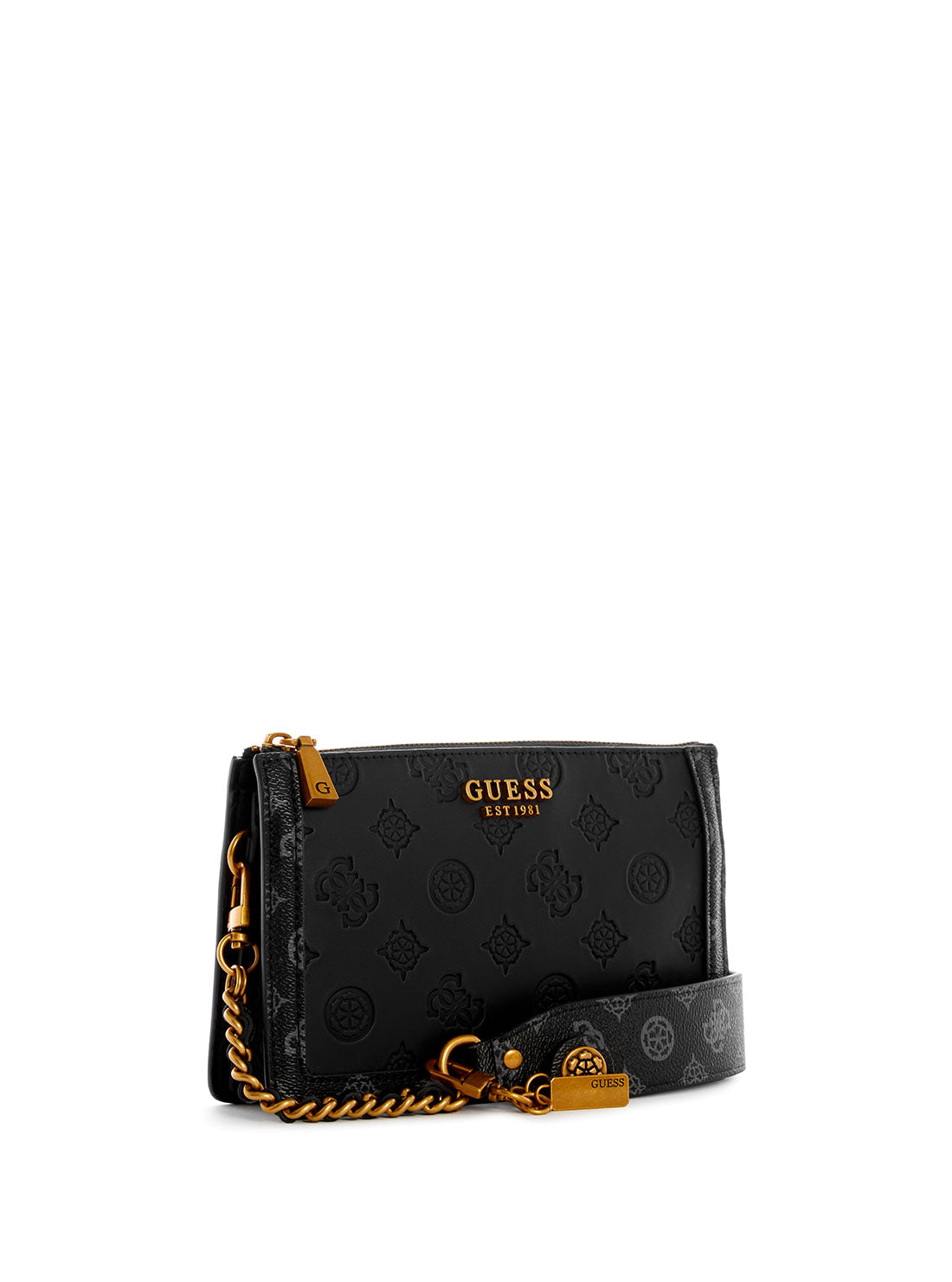 Black Logo Abey Multi-Compartment Shoulder Bag for Women | Stylish Crossbody Purse with Multiple Pockets | Perfect for Work, Travel & Everyday Use