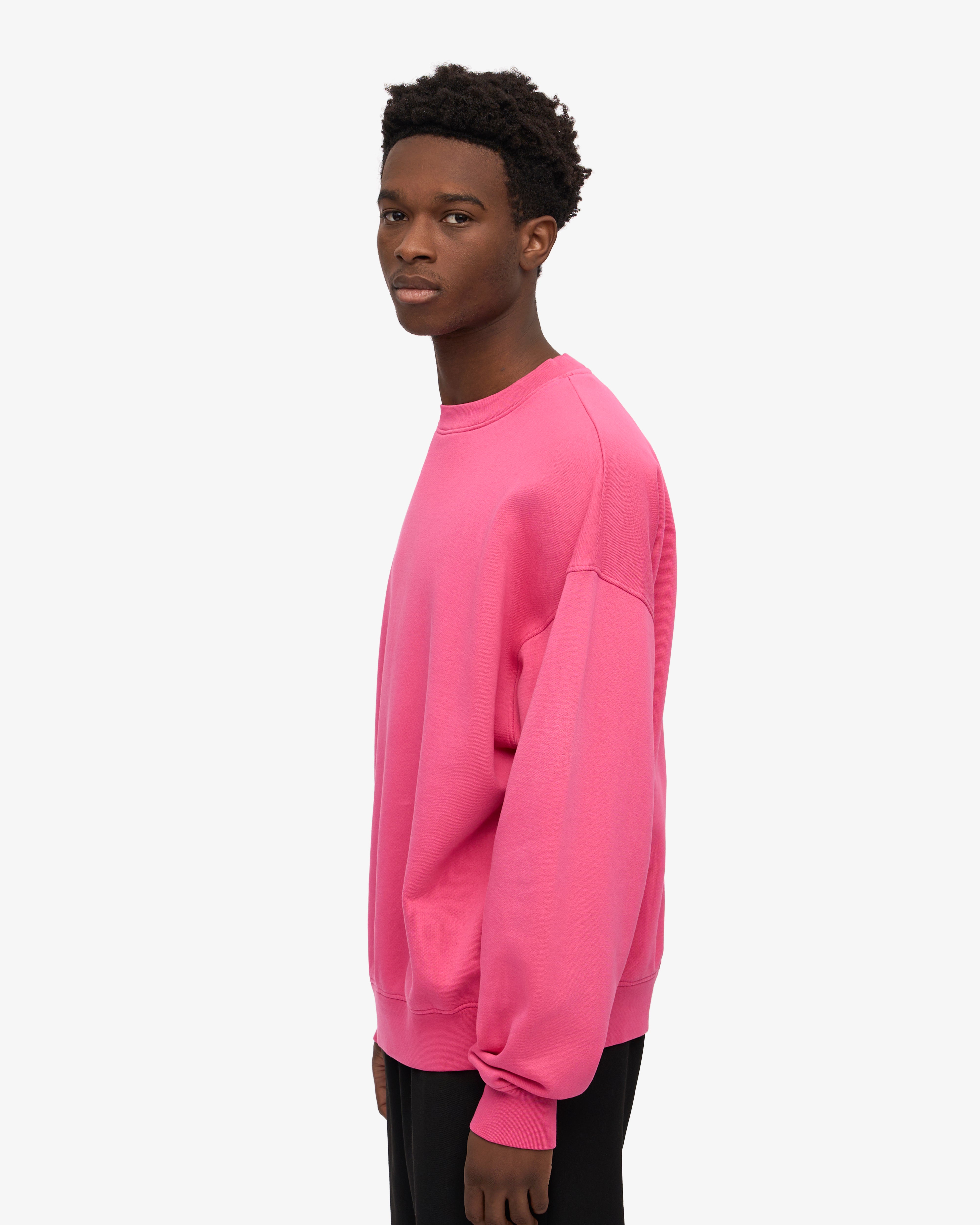 Organic Oversized Crewneck Sweatshirt - Bubblegum Pink | Soft & Comfortable Women's Loungewear for Casual Wear & Relaxing at Home